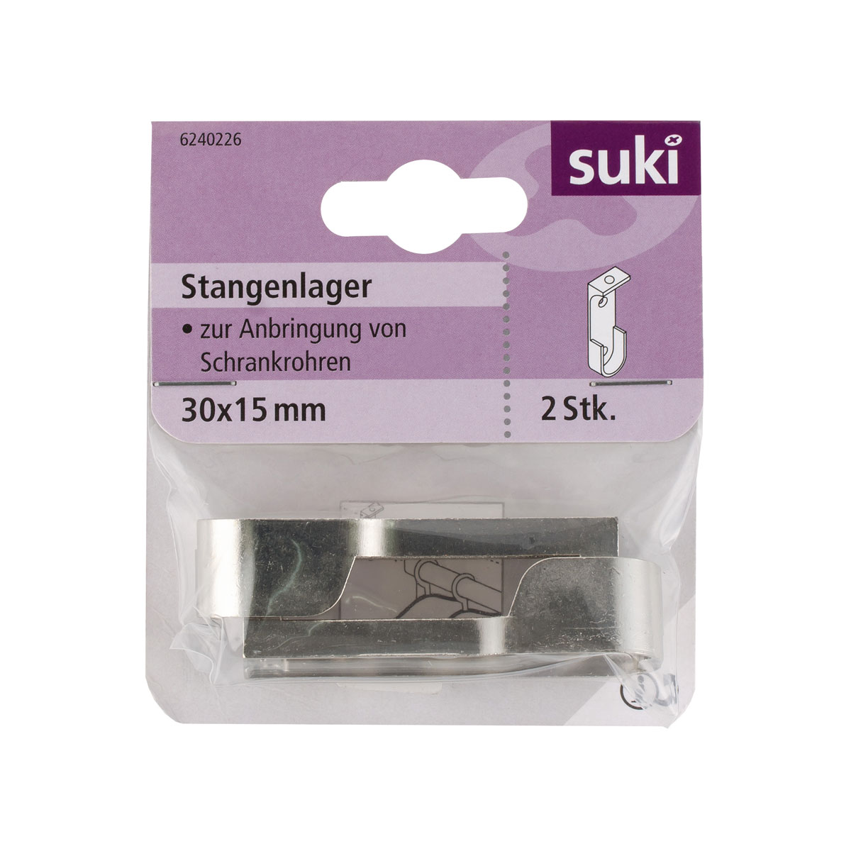 Suki Stangenlager oval 3 x 1,5 cm 2 Stück Bild 1