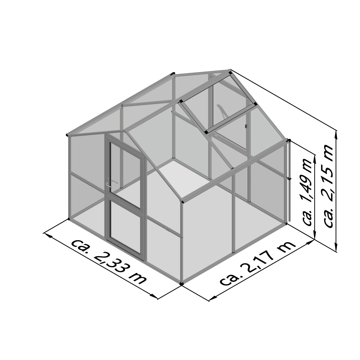 KGT Gewächshaus Rose II 5m² silber Bild 9