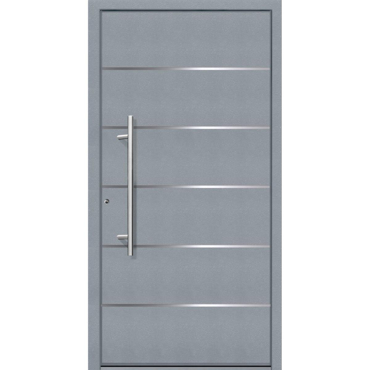 Aluminium Sicherheits-Haustür Livorno Exklusiv 75 mm grau 110 x 210 cm Anschlag links inkl Griffset Bild 1