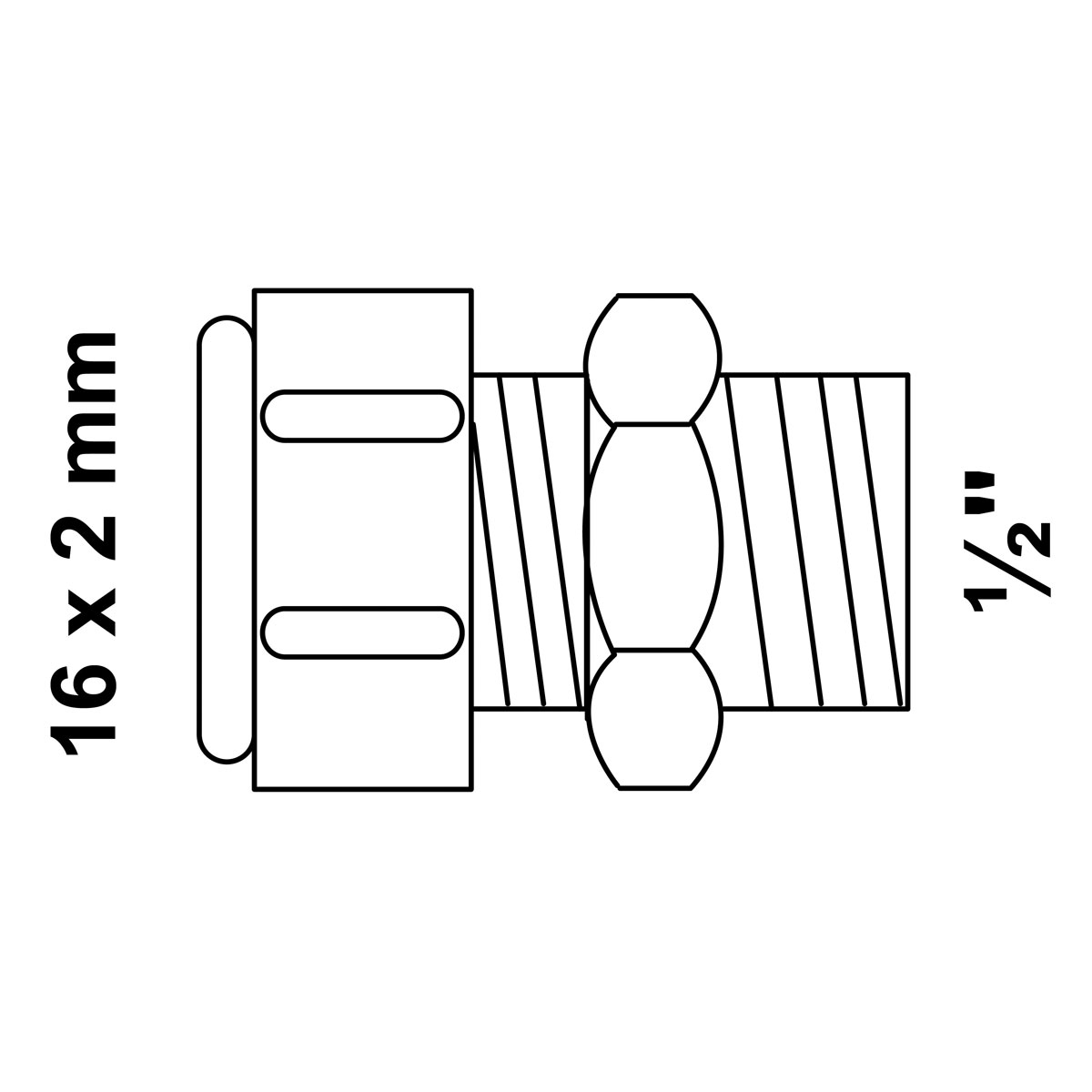 Kirchhoff Übergangsstück 16 mm x ½ AG Klemmfitting für MSVR