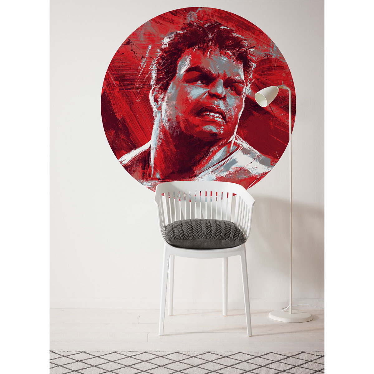 Komar Selbstklebende Vlies Fototapete rund Avengers Painting Hulk Durchmesser 125 cm