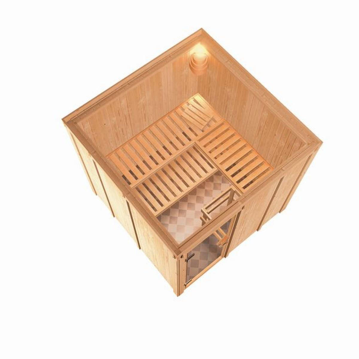 Karibu Systemsauna Rodin 68 mm 9 kW Ofen Bio externe Strg ohne Dachkranz Bild 4