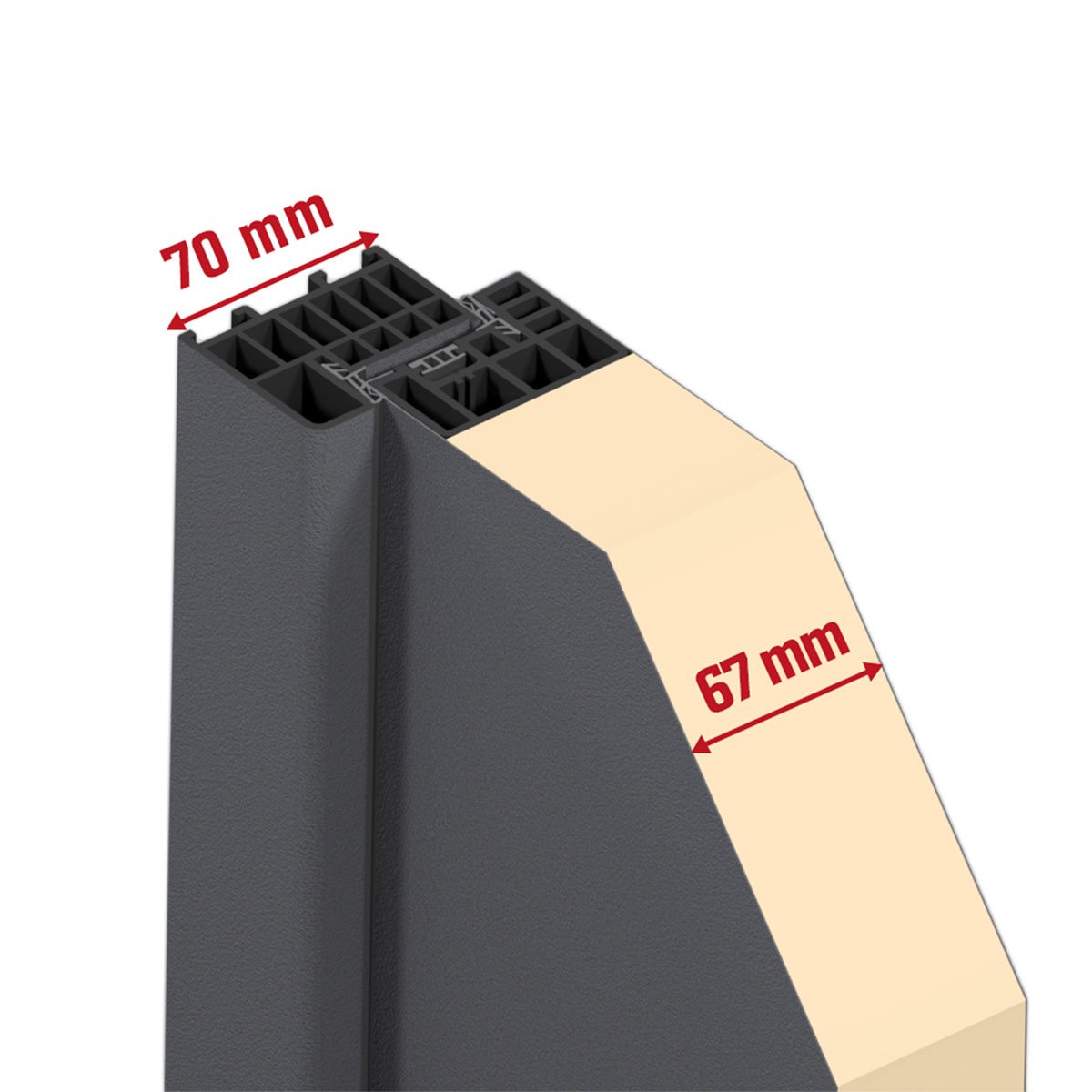 SplenDoor  Sicherheits-Nebeneingangstuer NS4 RC2 88x198 Anthrazit links Bild 9