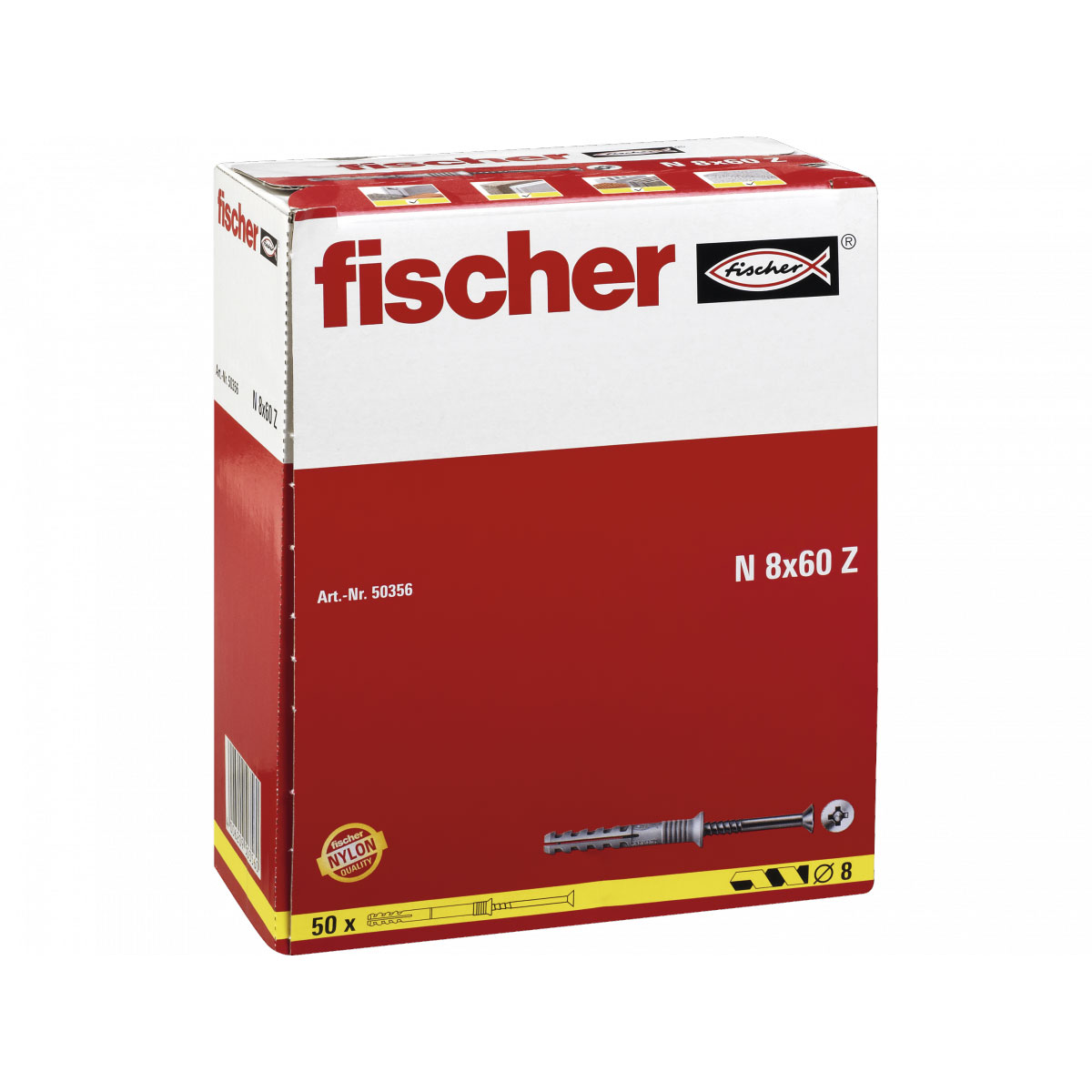 Fischer  Nageldübel 8 x 60/20 mm Senkkopf 50 Stück Bild 2