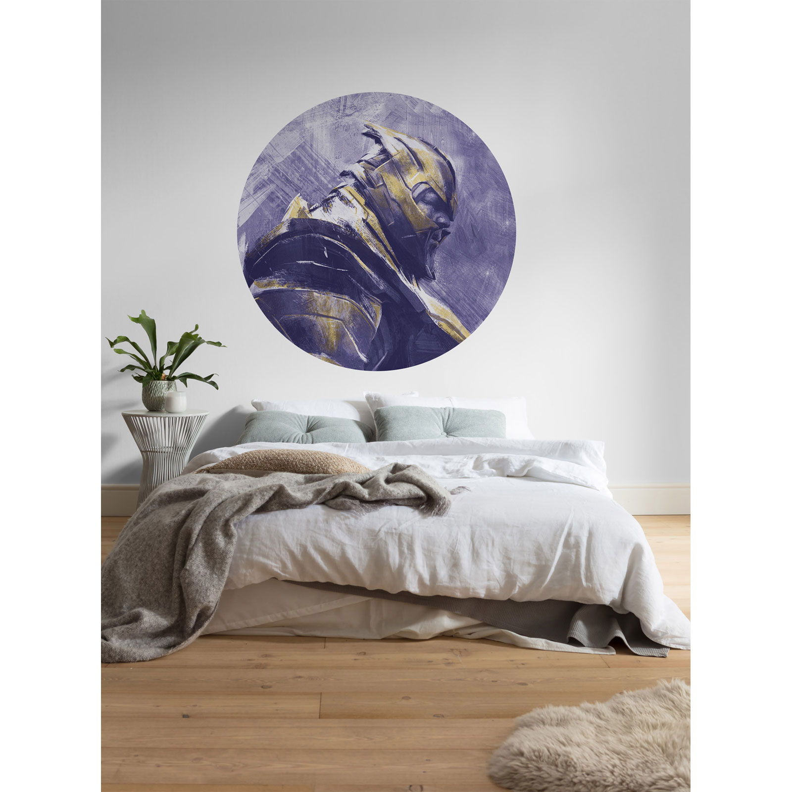 Komar Selbstklebende Vlies Fototapete rund Avengers Painting Thanos Durchmesser 125 cm