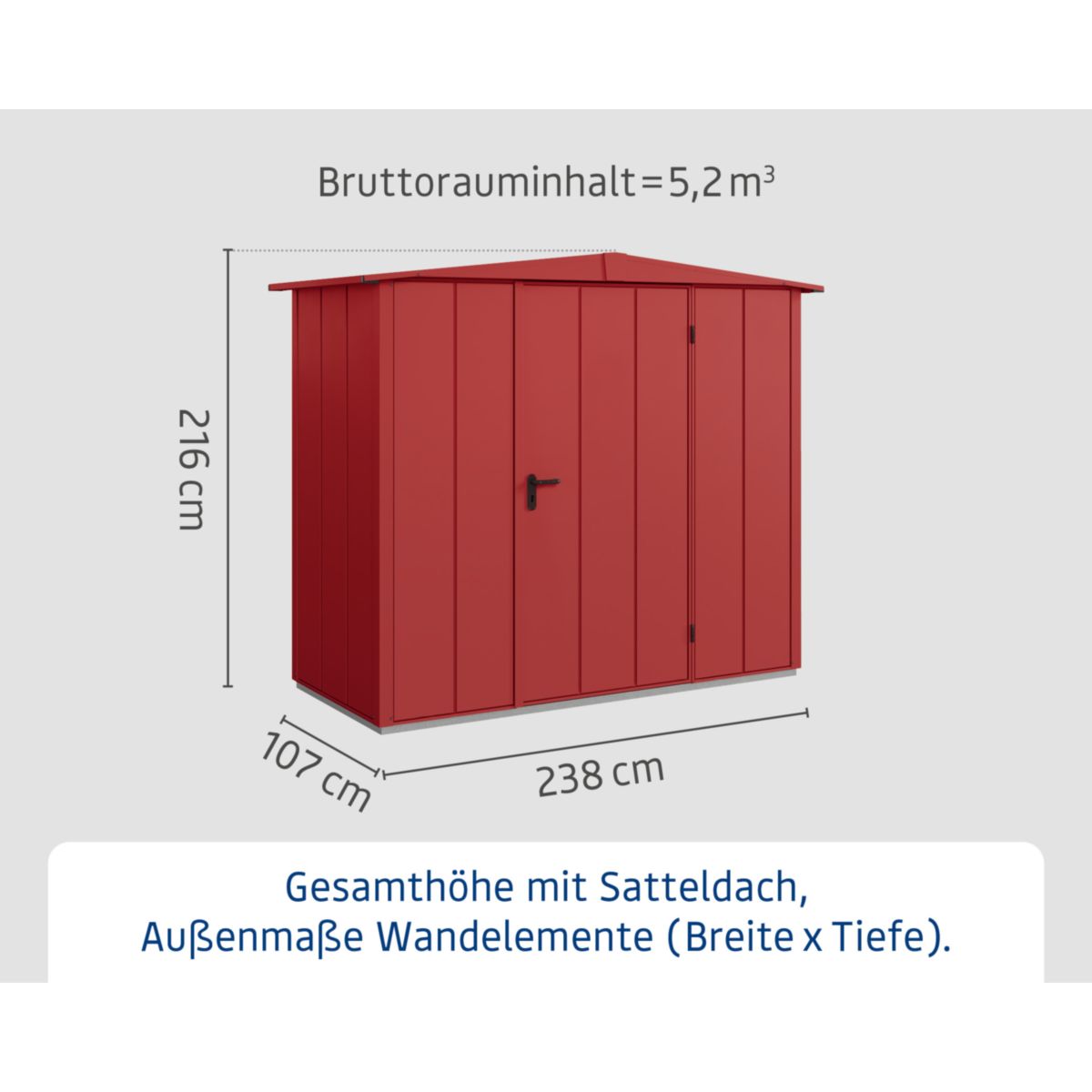 EcoStar  Gerätehaus Elegant-STyp 1RAL3004 1 flg Bild 3