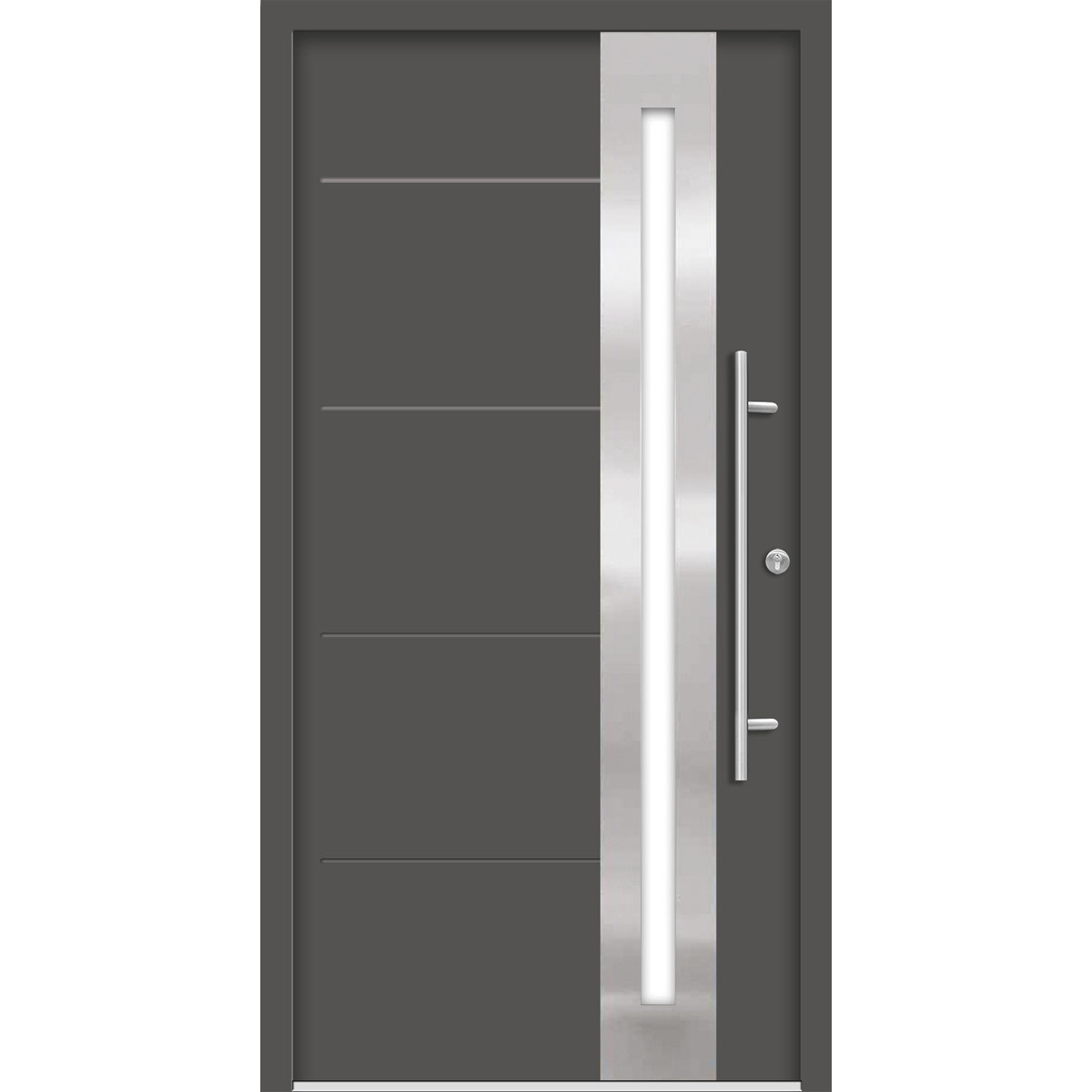 SplenDoor Premium-Haustür Passivedoor Eksjo energiesparend anthrazit 110 x 210 cm rechts
