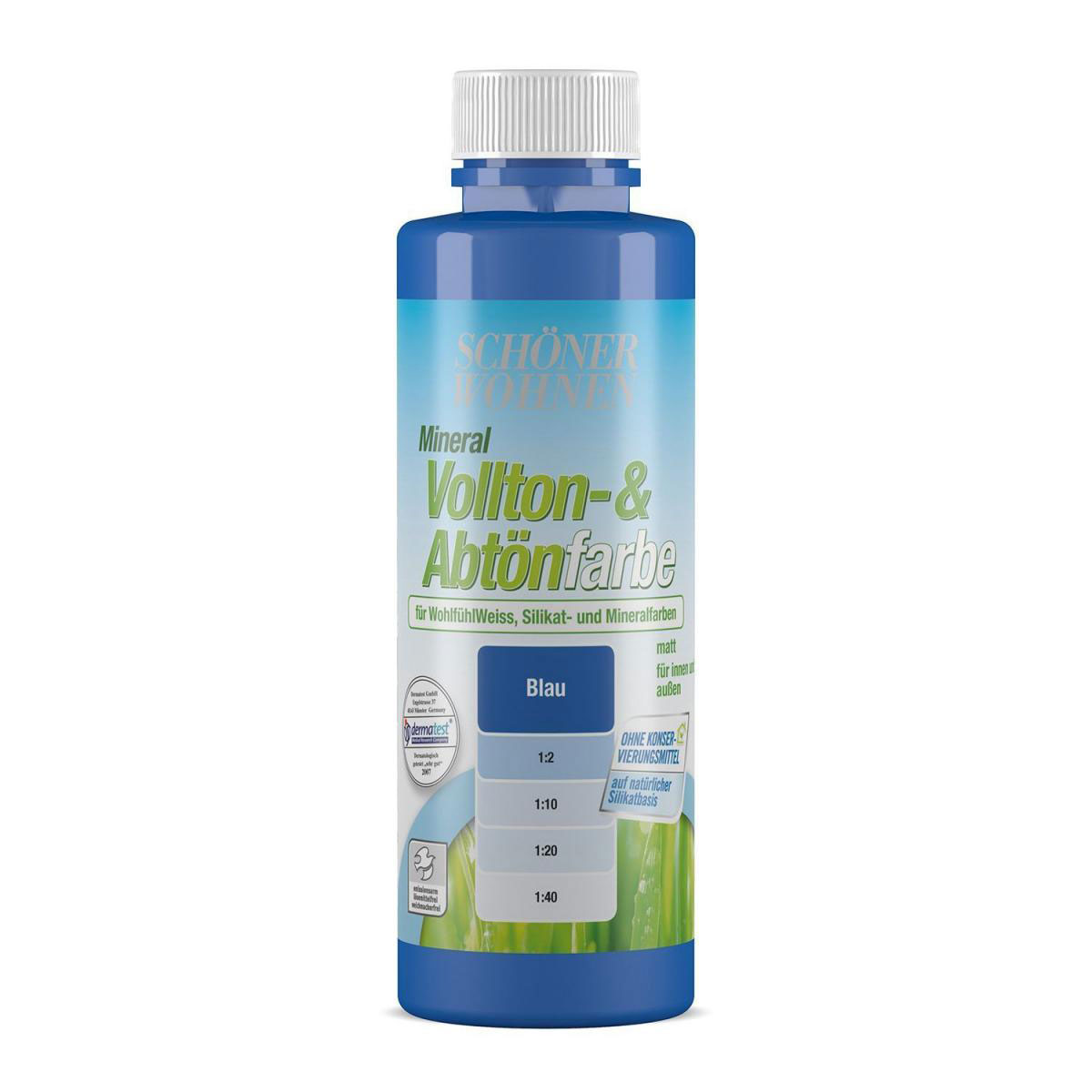 Schöner Wohnen Farbe Silikat Vollton- und Abtoenfarbe blau 250 ml