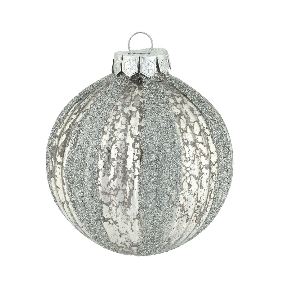 Ambientis Dekorierte Kugel silber-glänzend