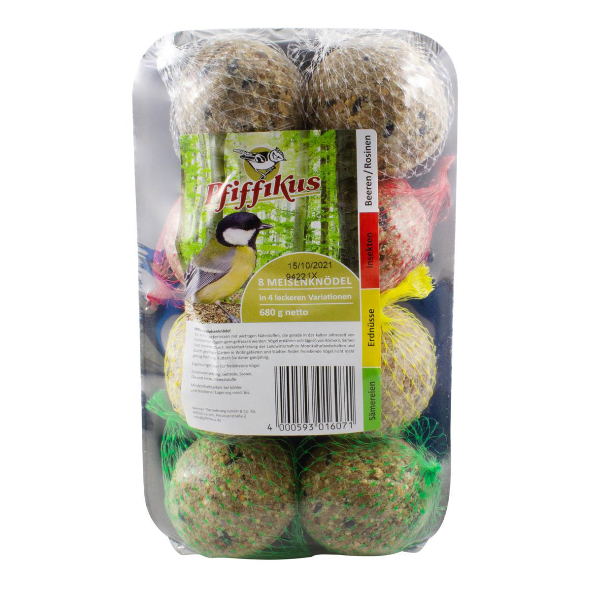 Pfiffikus Meisenknödel 4 Variationen mit Netz Pfiffikus Meisenknödel 4 Variationen mit Netz