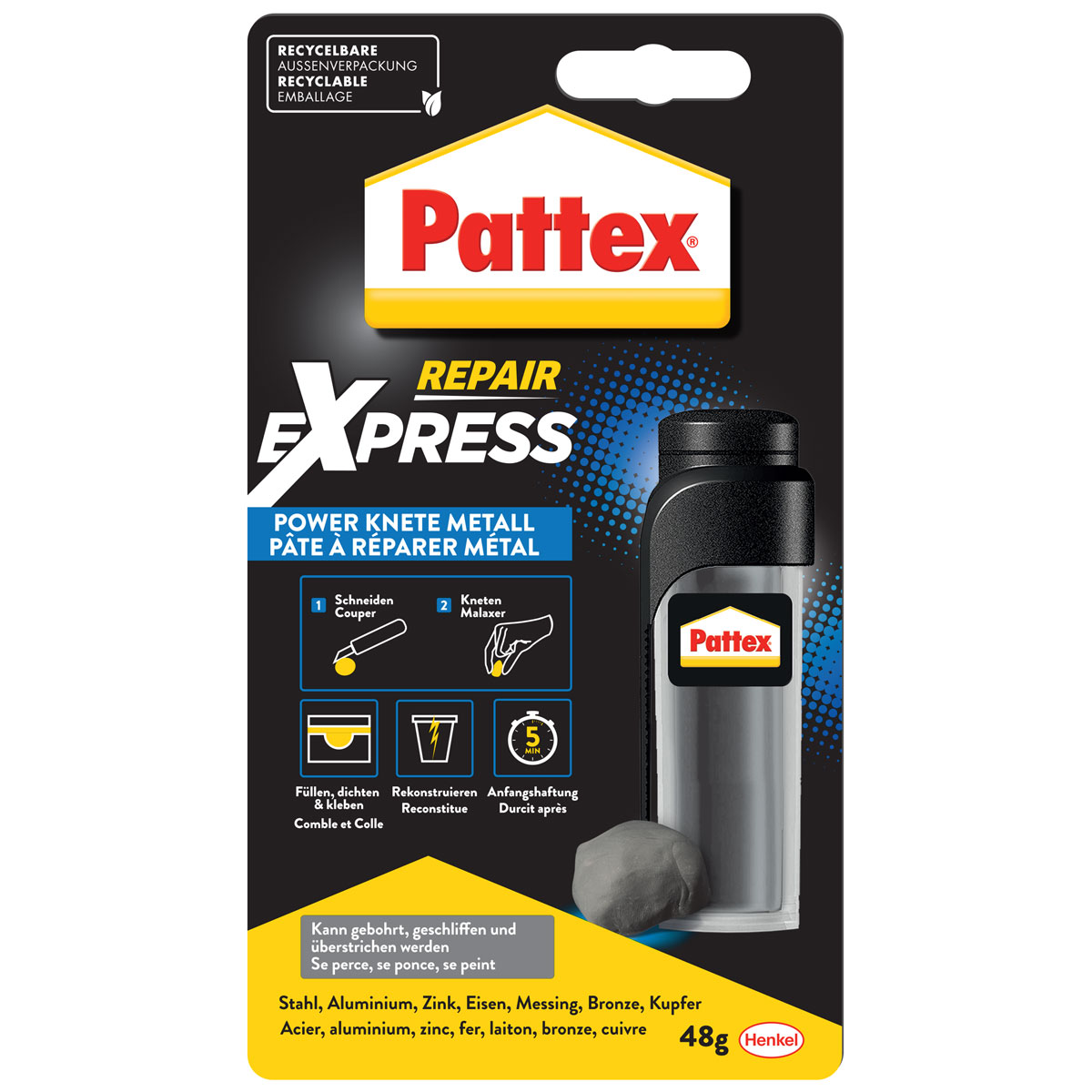 Pattex 2K-Epoxidharz Repair Express Metall Powerknete 48 g