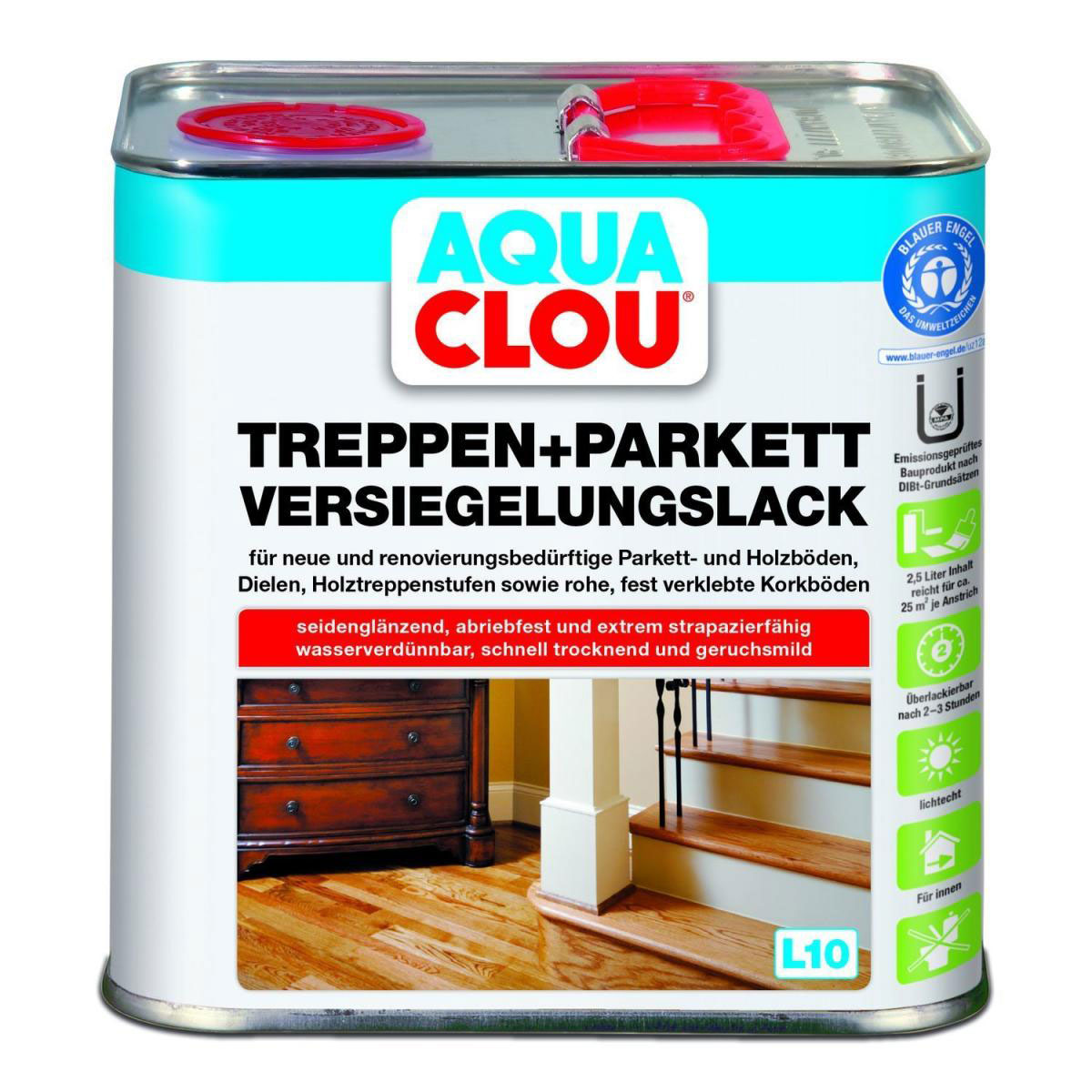 Clou L10 Aqua Treppen- und Parkettlack 2,5 L Clou L10 Aqua Treppen- und Parkettlack 2,5 L