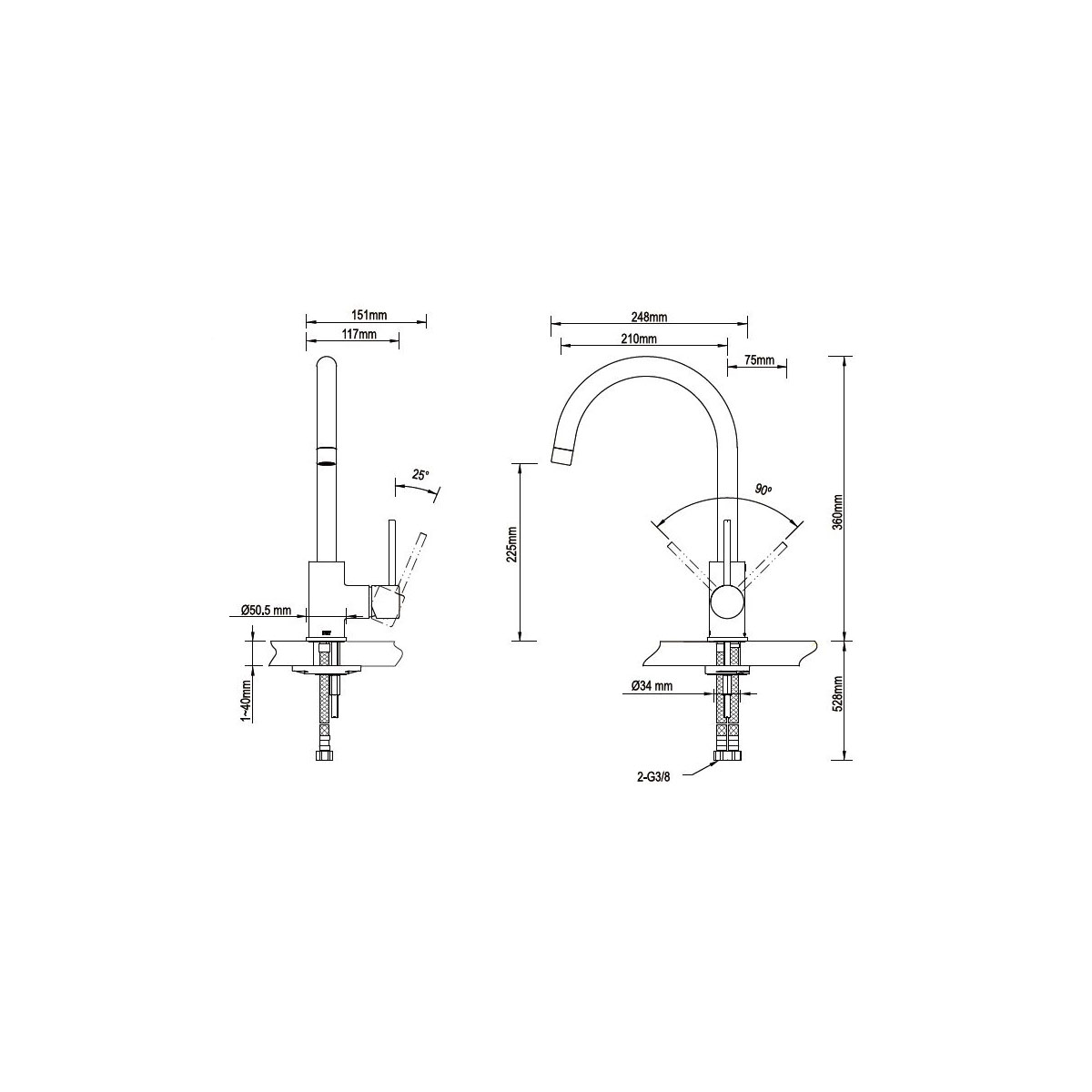 Lenz  Küchenarmatur LIO Edelstahloptik Bild 3