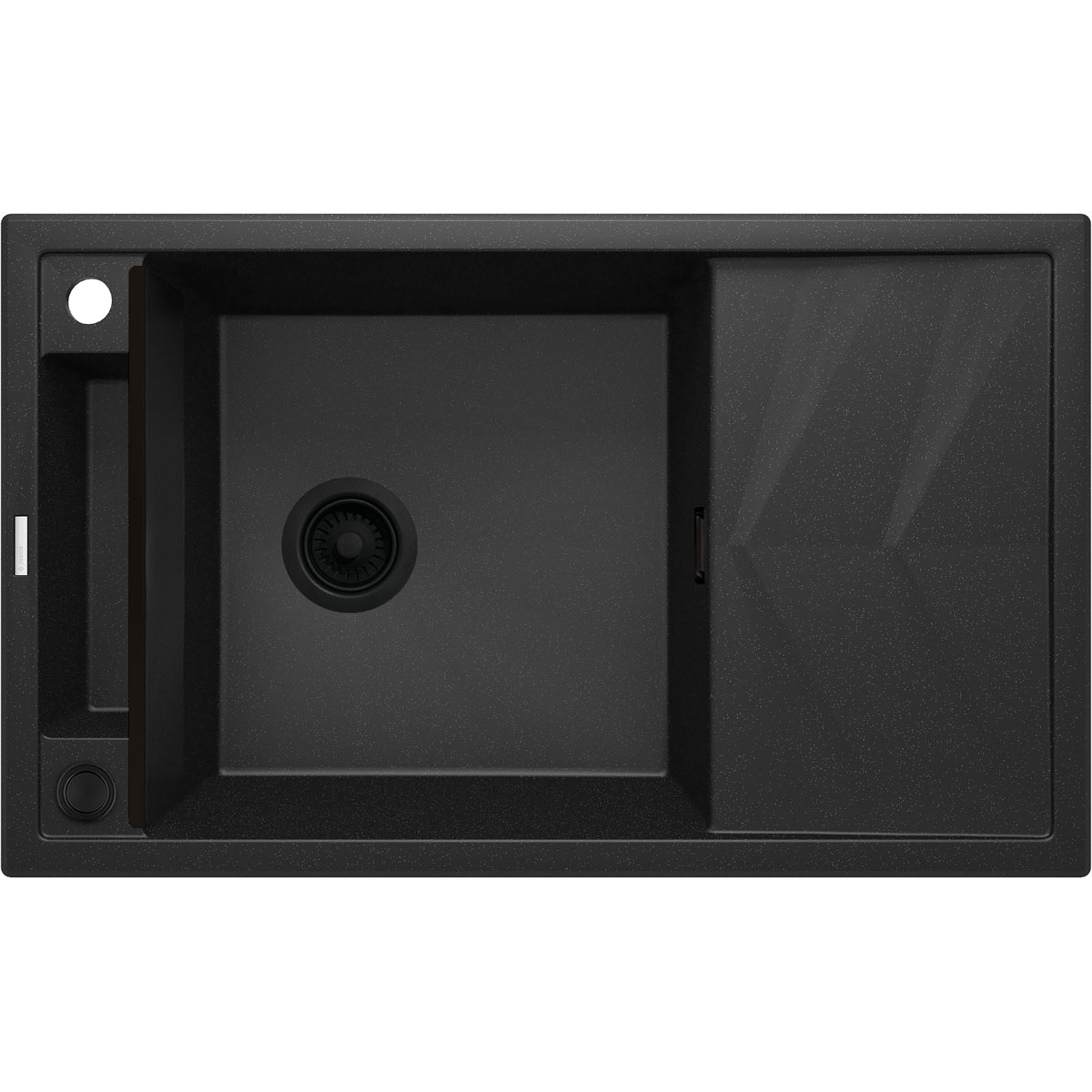 deante 1 Becken Granitspüle MAGNETIC mit Abtropffläch graphit metallic