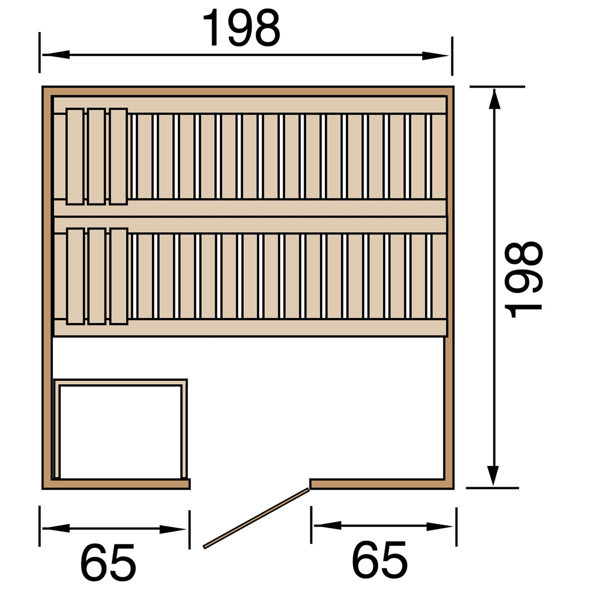 Weka Massivholzsauna „Bergen 2“, HT Bild 3