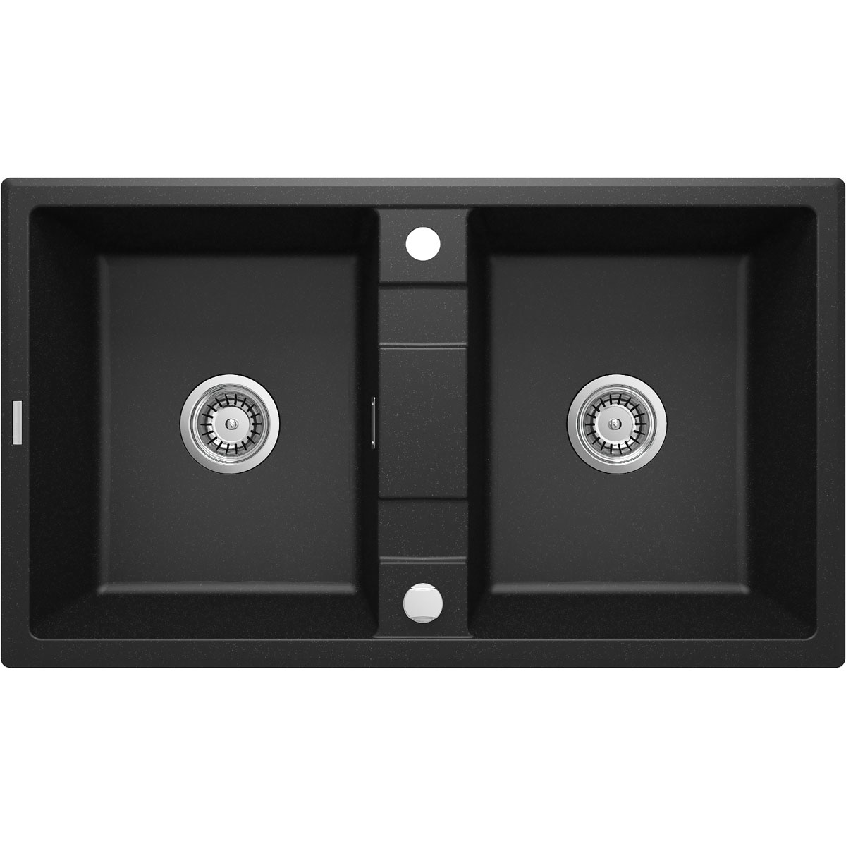 deante  2 Becken Granitspüle ERIDAN ohne Abtropffläch graphit metallic