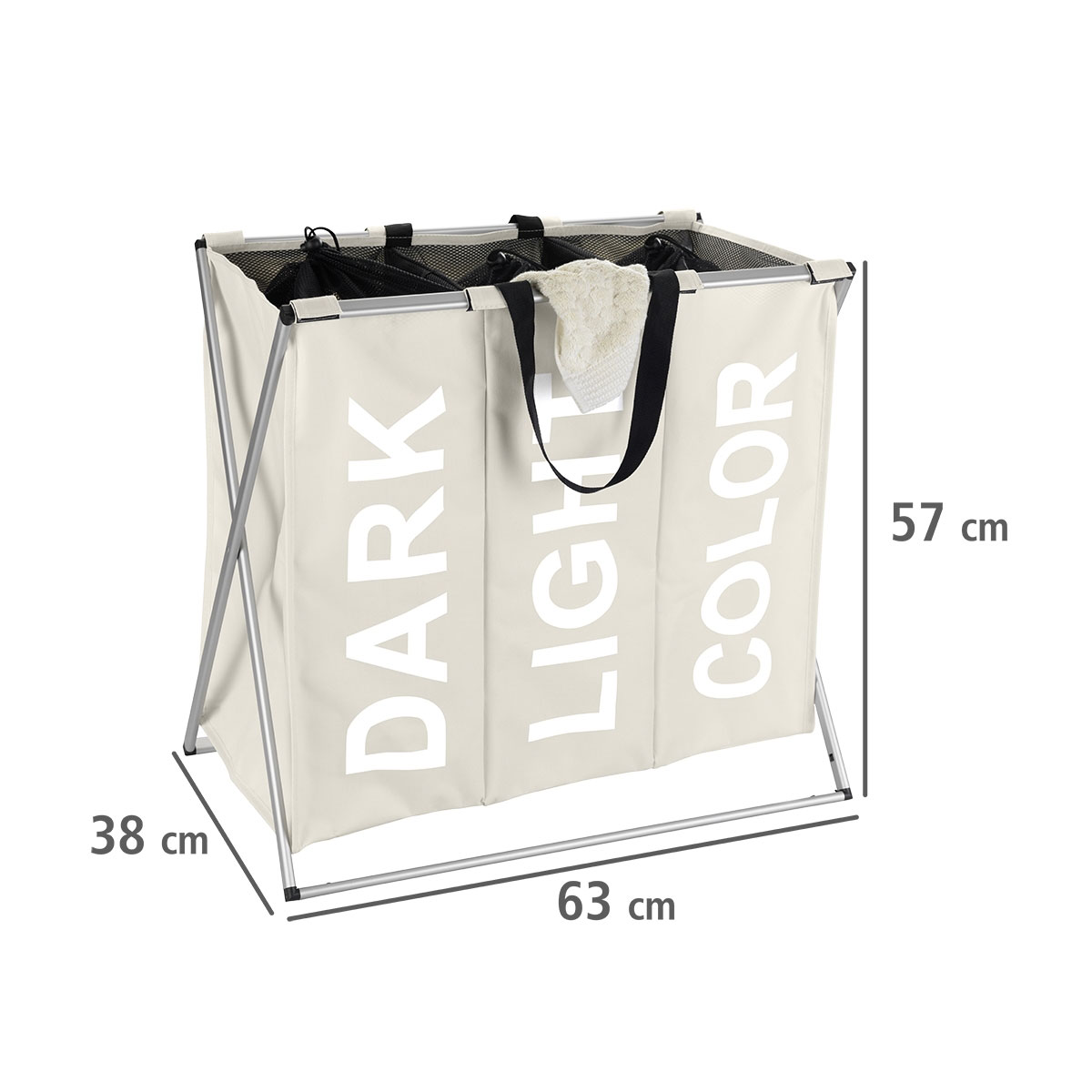 Wenko Wäschesammler Trio beige 130 l Bild 4