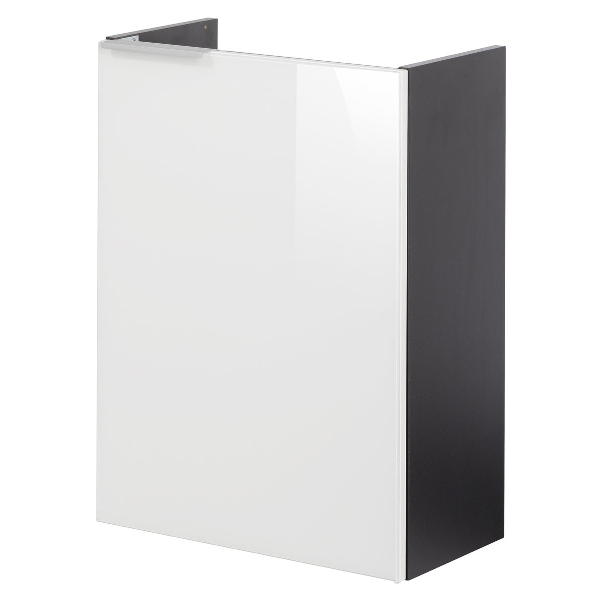 Fackelmann Gäste-WC Waschtischunterschrank rechts SBC 440 x 600 x 243 mm anthrazit/lackiertes Glas Weiß