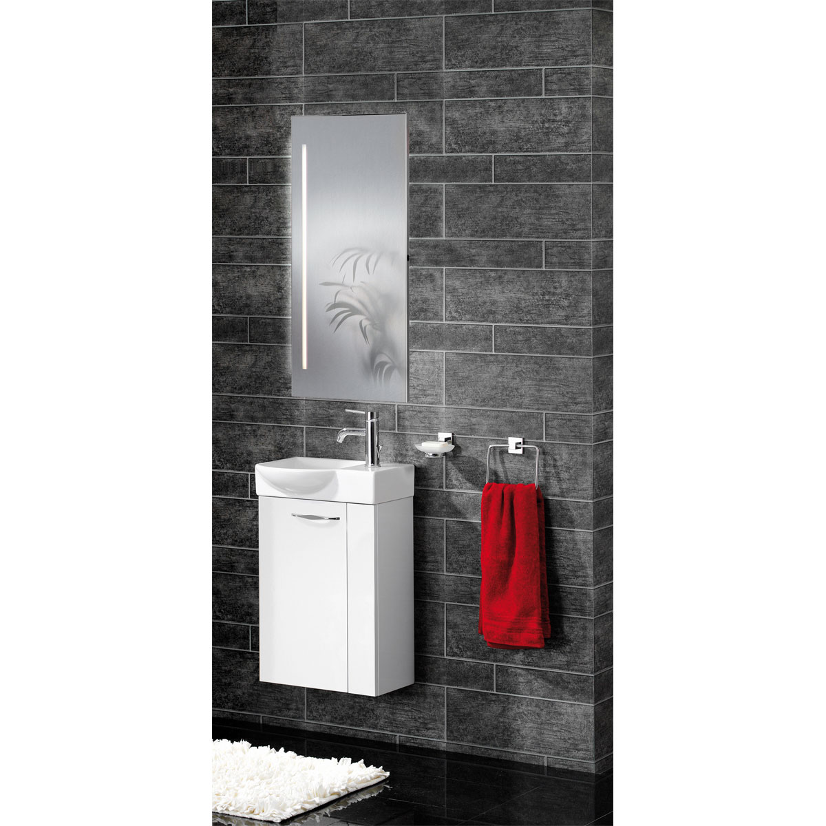 Fackelmann Keramik-Waschbecken für Gäste-WC 45 x 11 x 32 weiß Bild 7