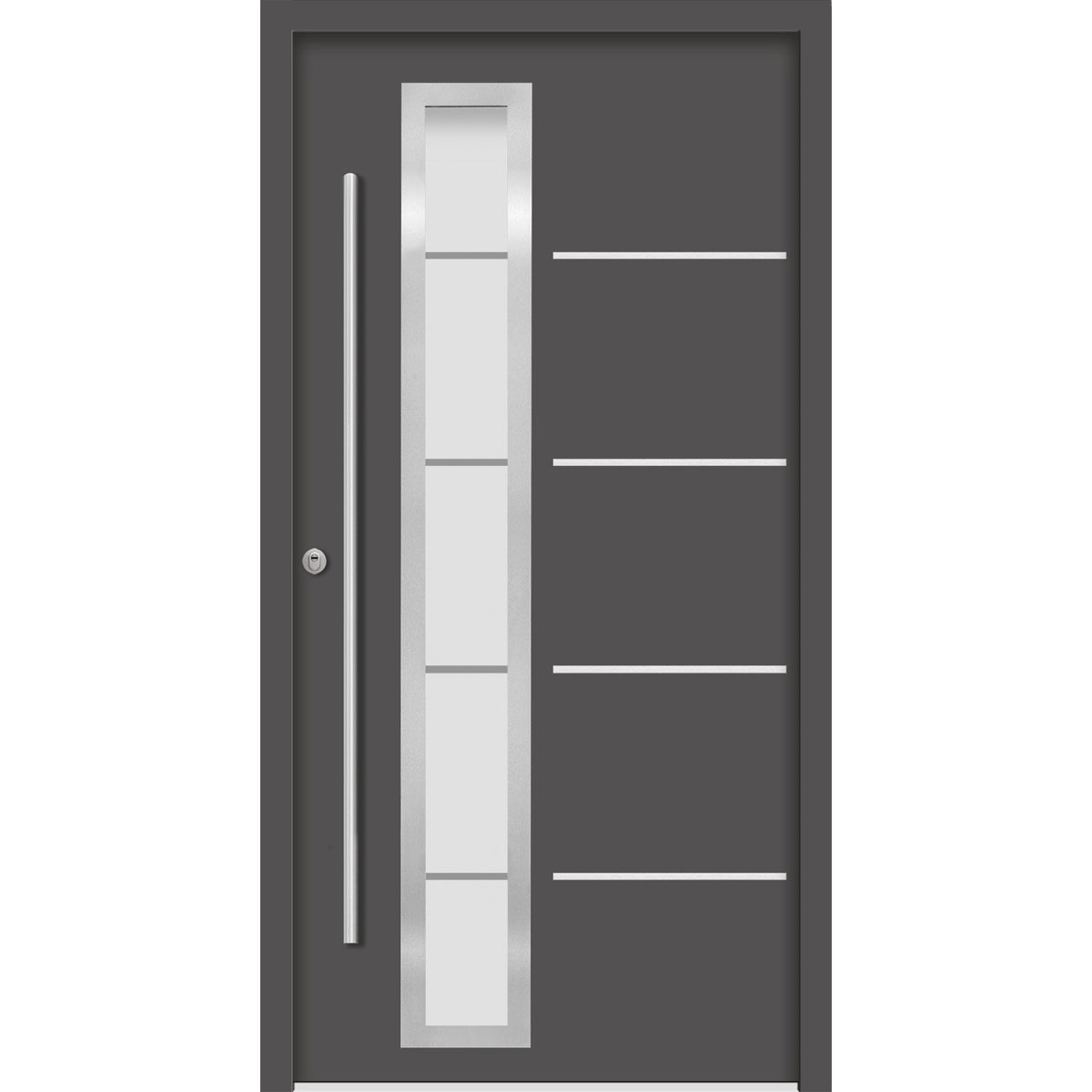 SplenDoor Premium-Haustür Passivedoor Uppsala RC2 energiesparend einbruchsicher anthrazit 100 x 210 cm links