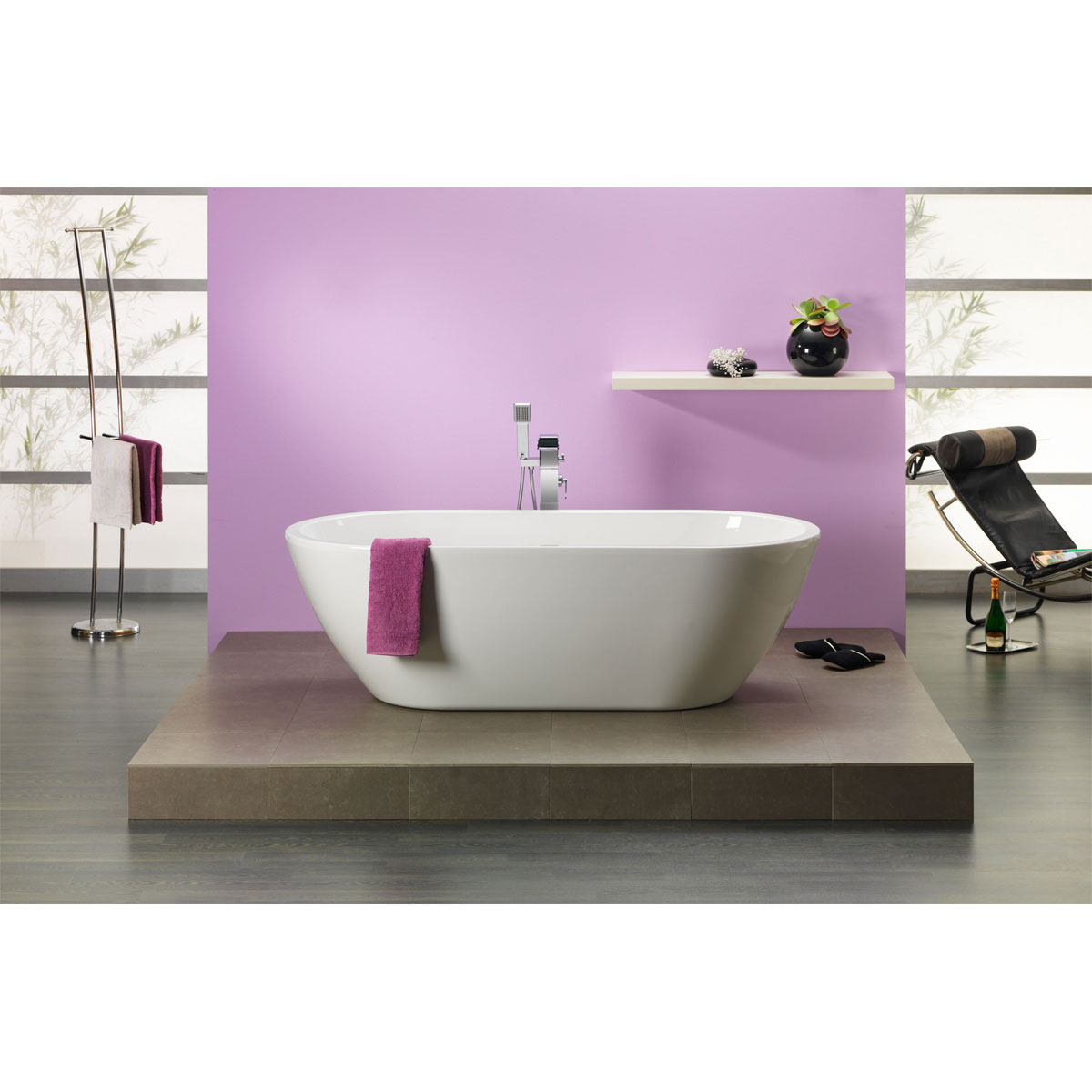 Ottofond Freistehende Badewanne Carney 190 x 89,5 cm weiß Bild 2