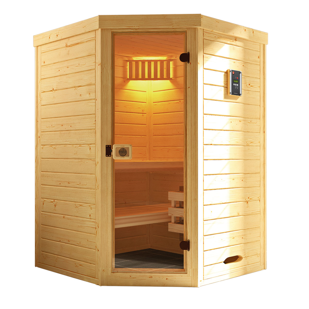 Weka Massivholz-Elementsaunaauna „Laukkala 1“, 38 mm, GT