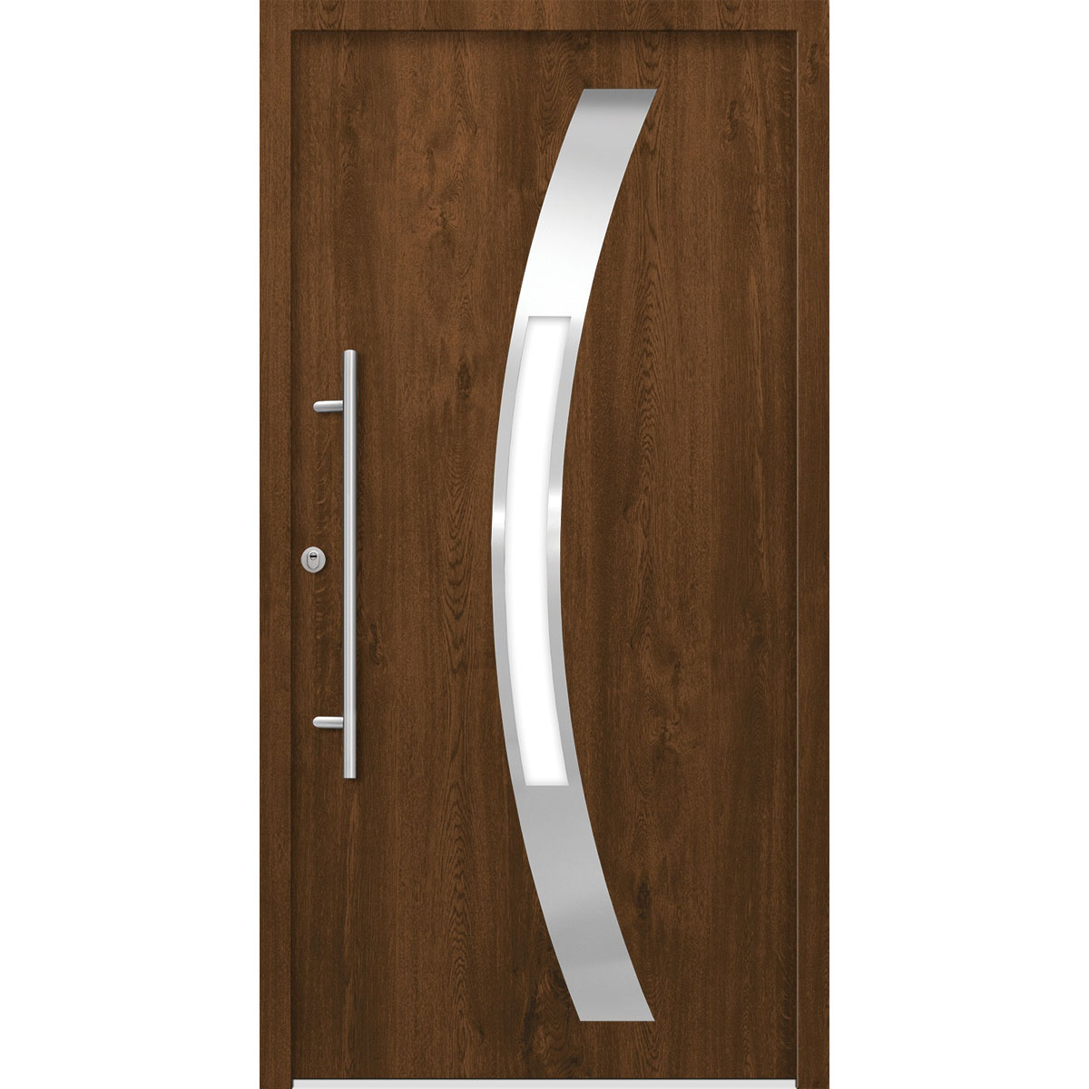 SplenDoor Premium-Haustür Passivedoor Goeteborg RC2 energiesparend einbruchsicher nussbaum 100 x 200 cm links