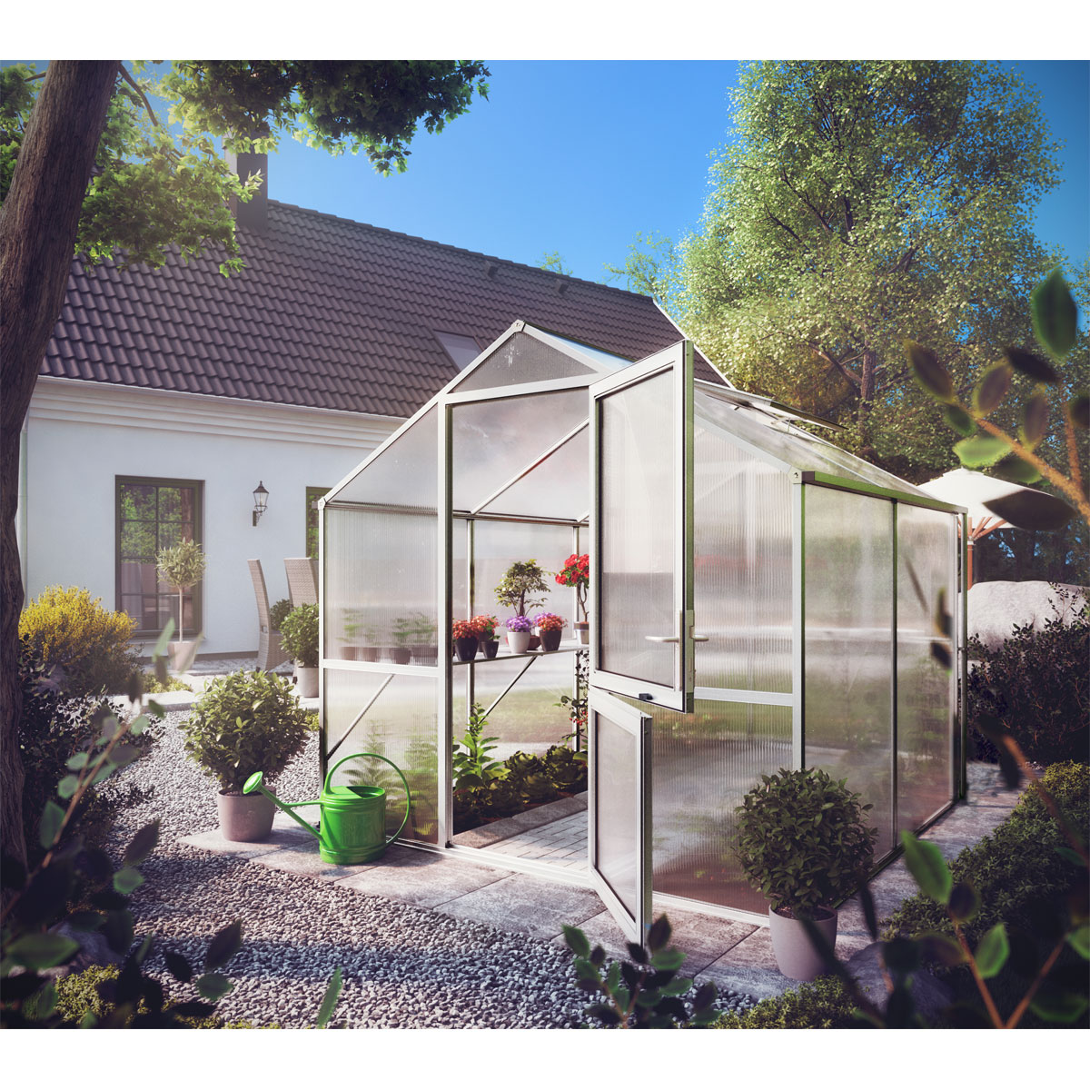 KGT Gewächshaus Rose II 5m² silber Bild 1