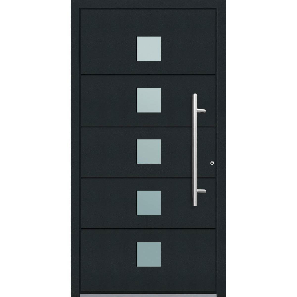 Aluminium Sicherheits-Haustür Tarent Exklusiv 75 mm anthrazit 110 x 210 cm Anschlag rechts inkl Griffset