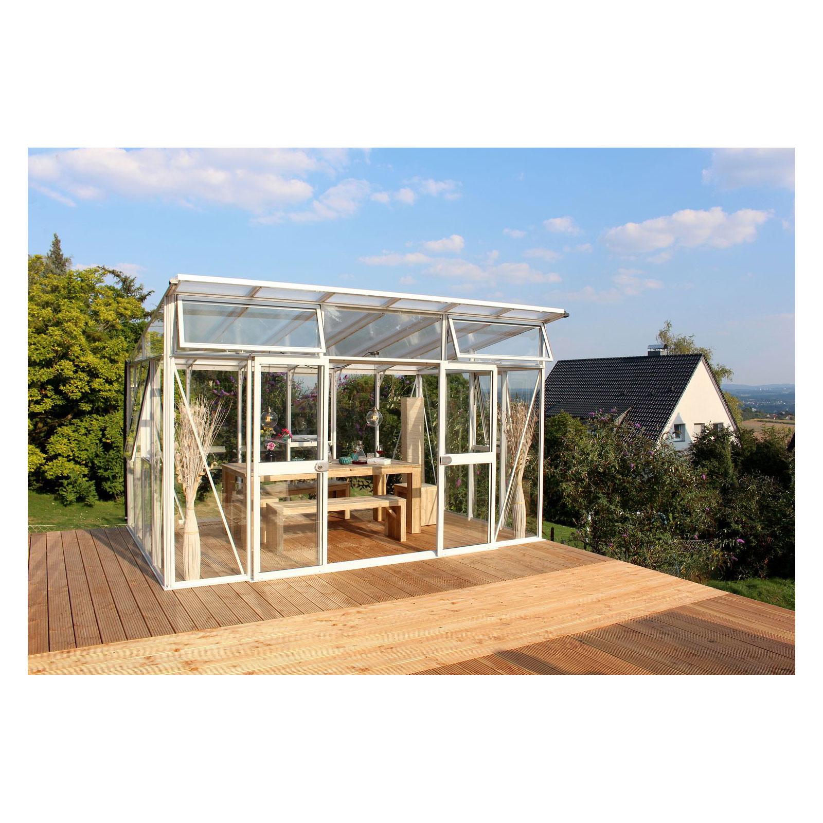 Vitavia Gewächshaus Aura 11500 11,5m² 3 mm Einscheibensicherheitsglas weiß Vitavia Gewächshaus Aura 11500 11,5m² 3 mm Einscheibensicherheitsglas weiß