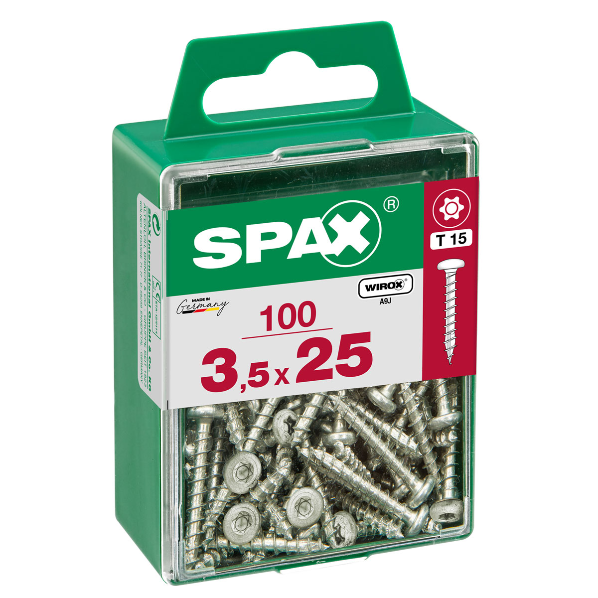 Spax Universalschraube WIROX Rundkopf 3,5 x 25 mm Torx 100 Stück