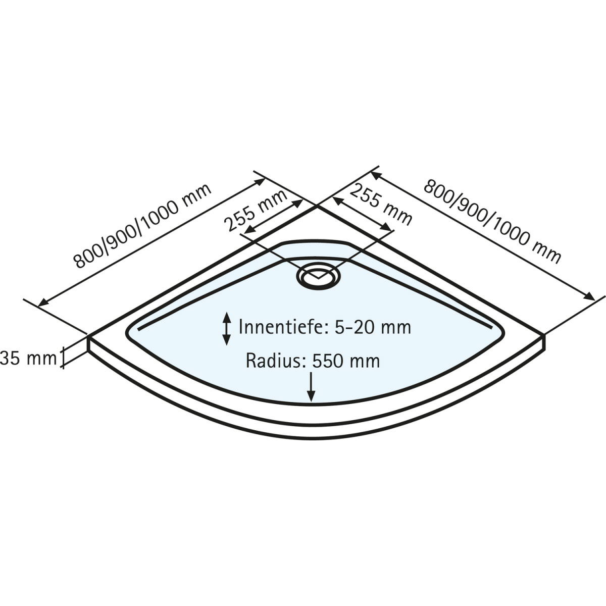 Schulte Duschwanne Rund extra flach 800 x 800 mm Bild 3