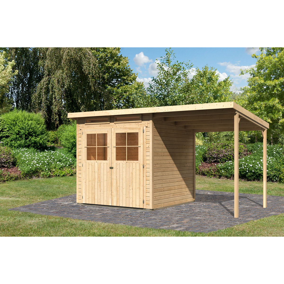 Karibu Gartenhaus Glücksburg 3 naturbelassen