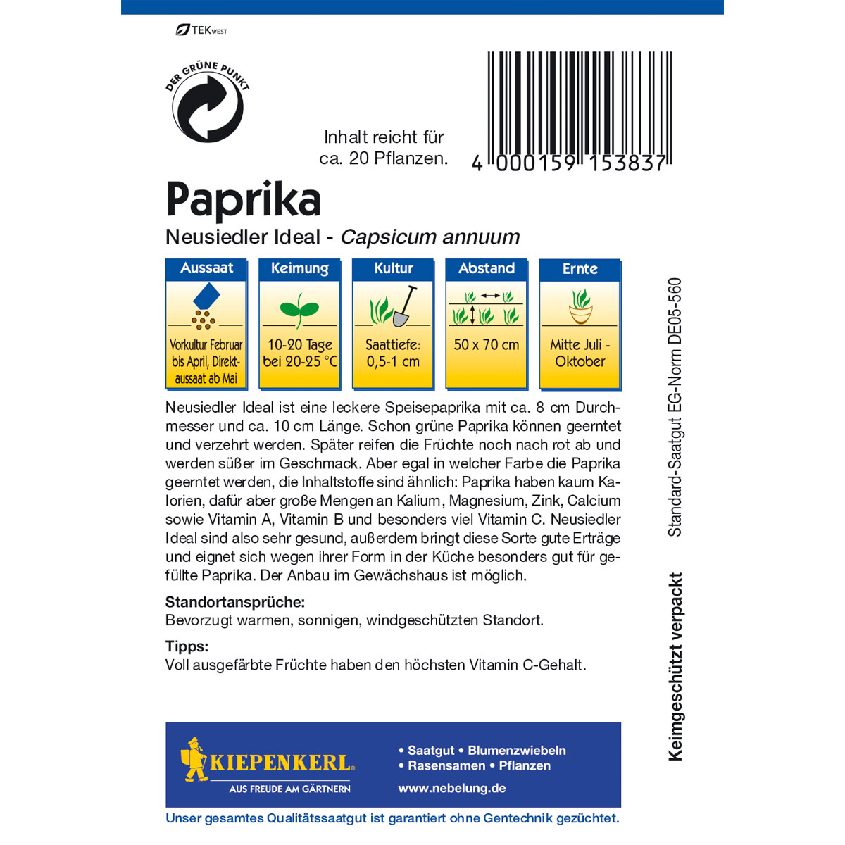 Kiepenkerl Paprika Neusiedler Ideal Bild 2