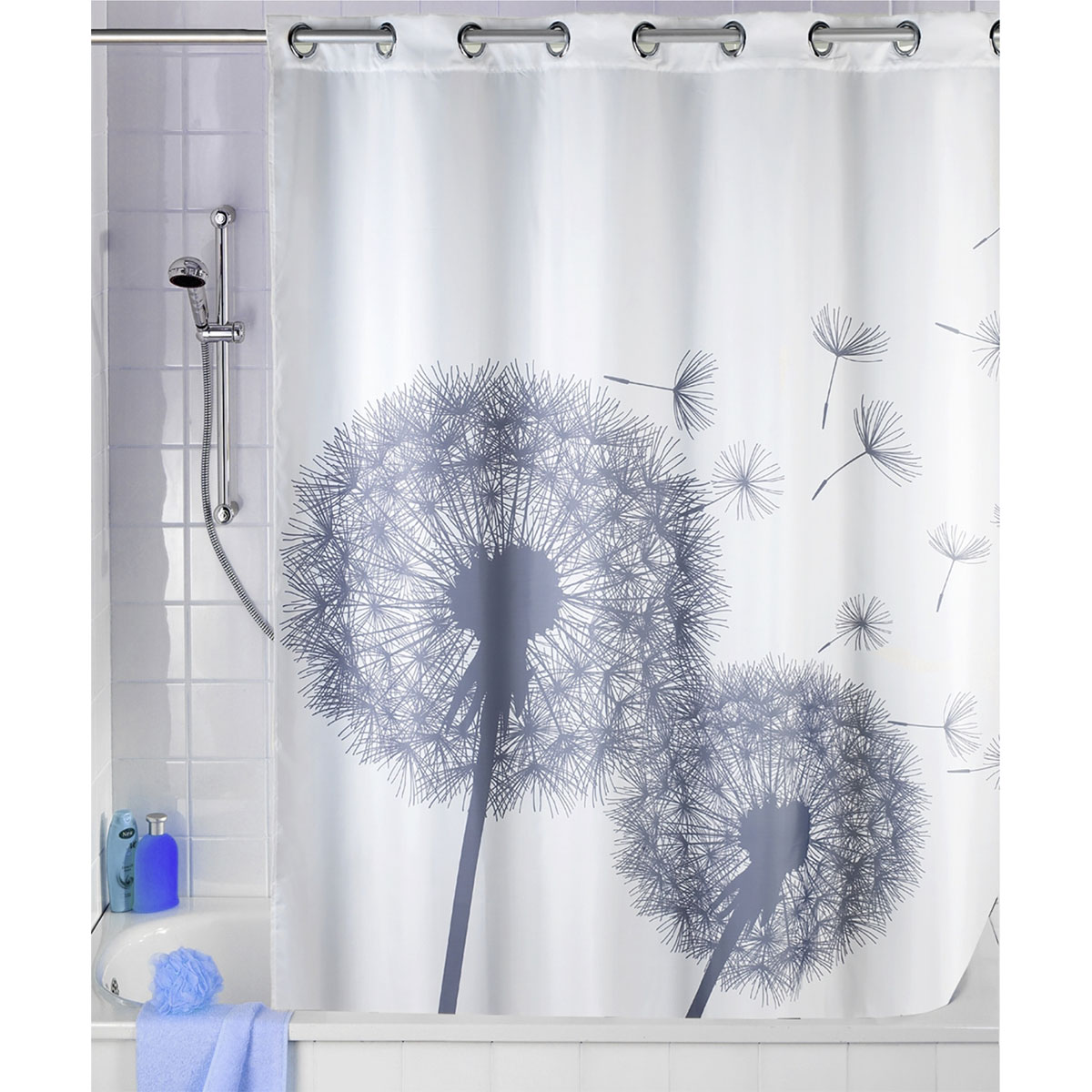 Wenko  Anti-Schimmel Duschvorhang Astera Flex Textil Polyester 180 x 200 cm waschbar Bild 8