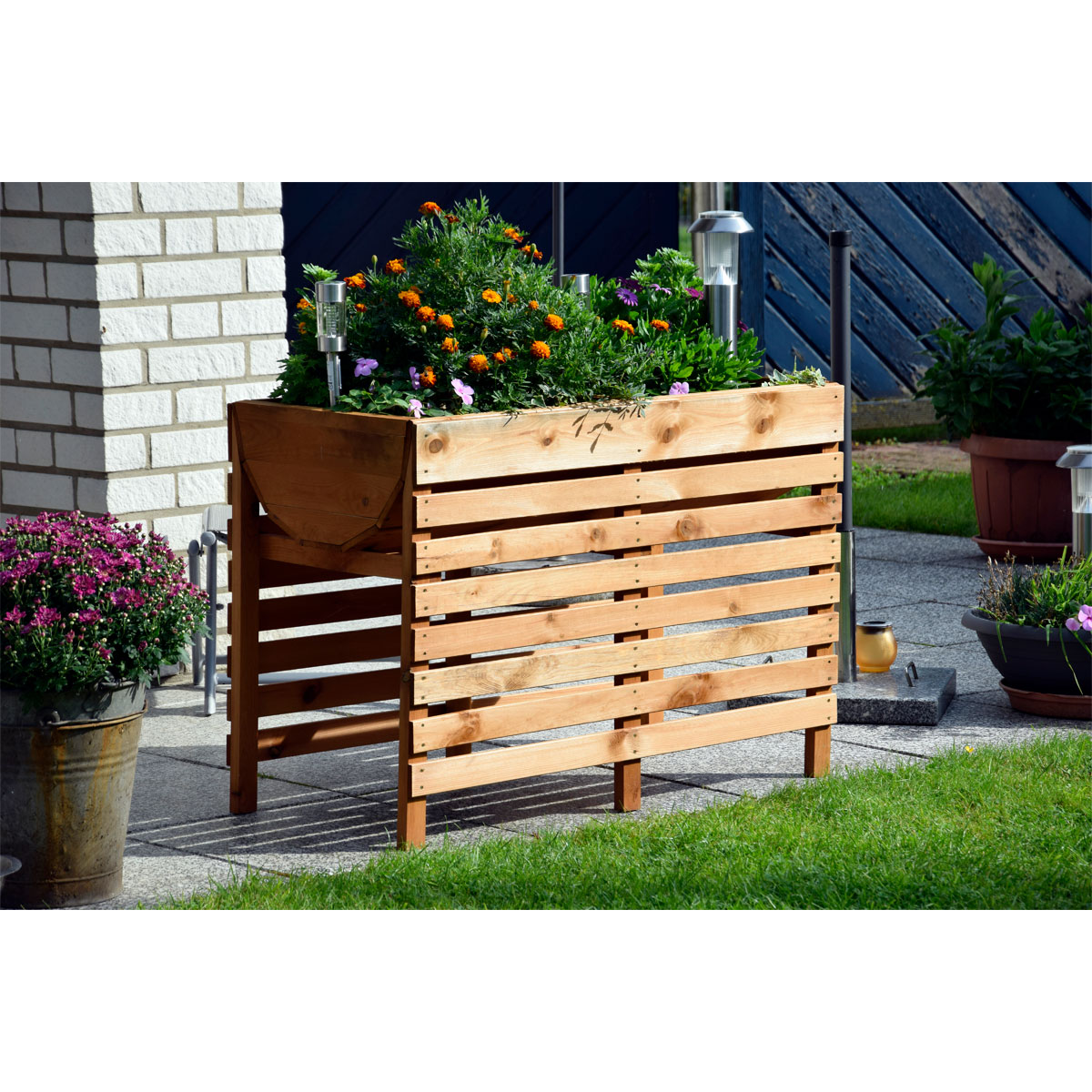 dobar Doppel-Hochbeet 100 x 71 x 50 cm braun Bild 7