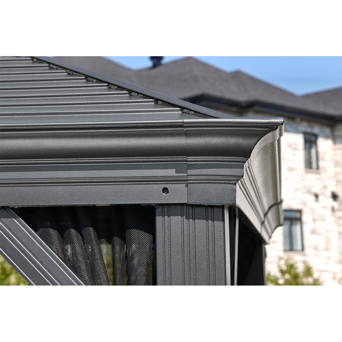 Sojag Pavillon Mykonos 1012 inkl. Moskitonetz 299x364x291cm Basaltgrau Bild 6