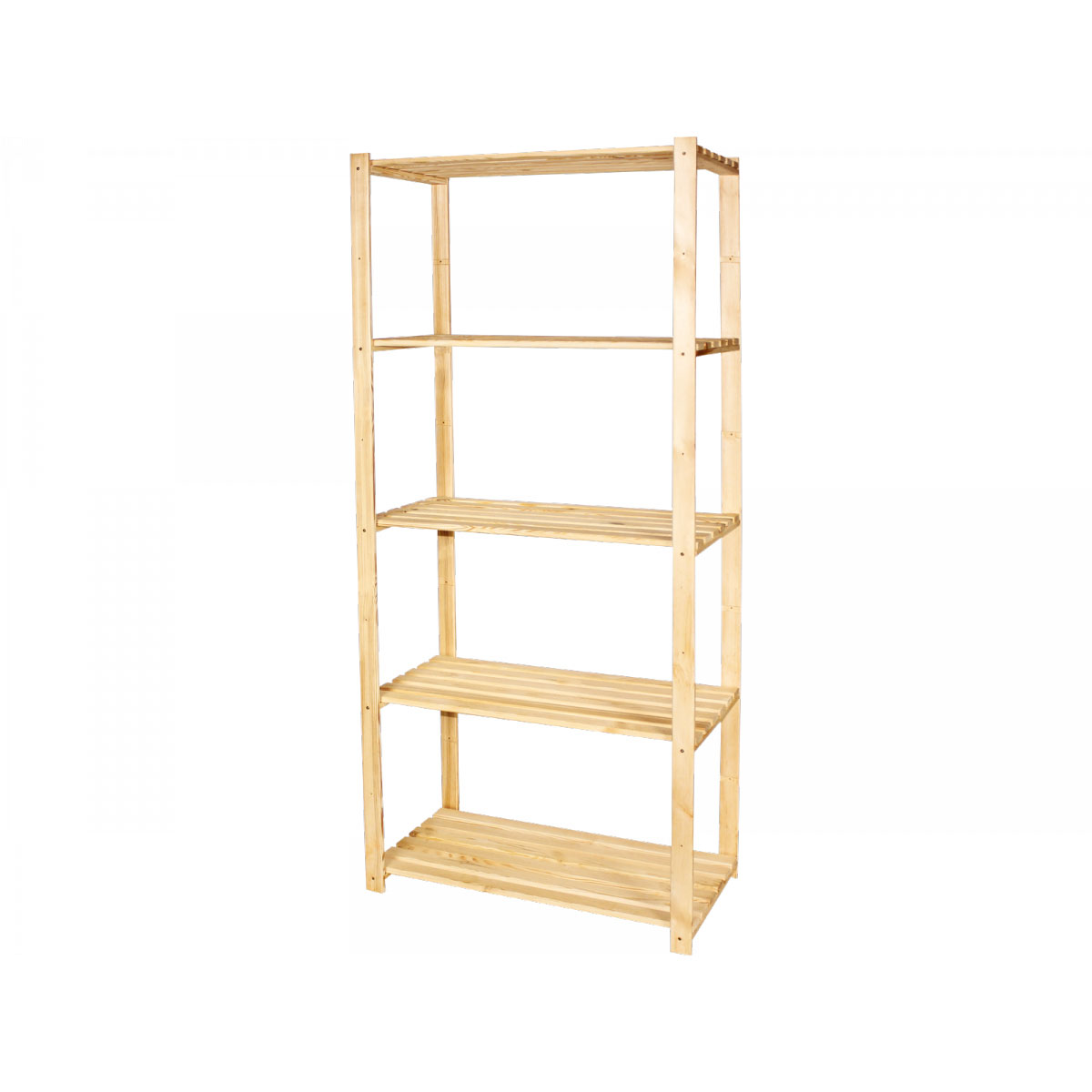 Holzlattenregal mit 5 Böden