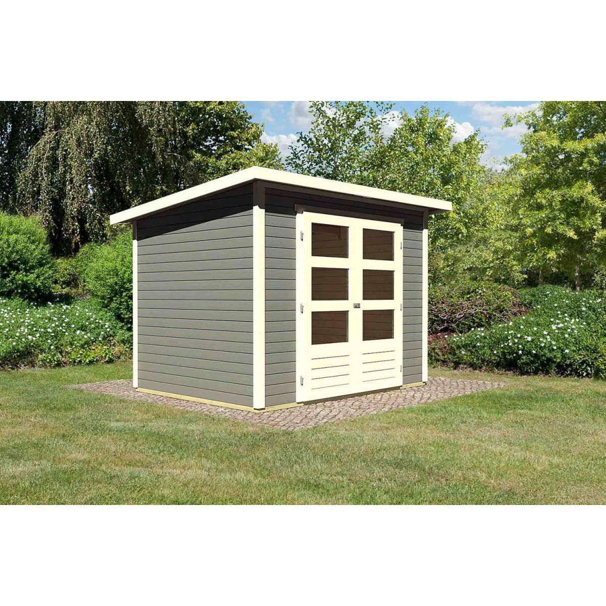 Karibu Gartenhaus Stockach 3 terragrau