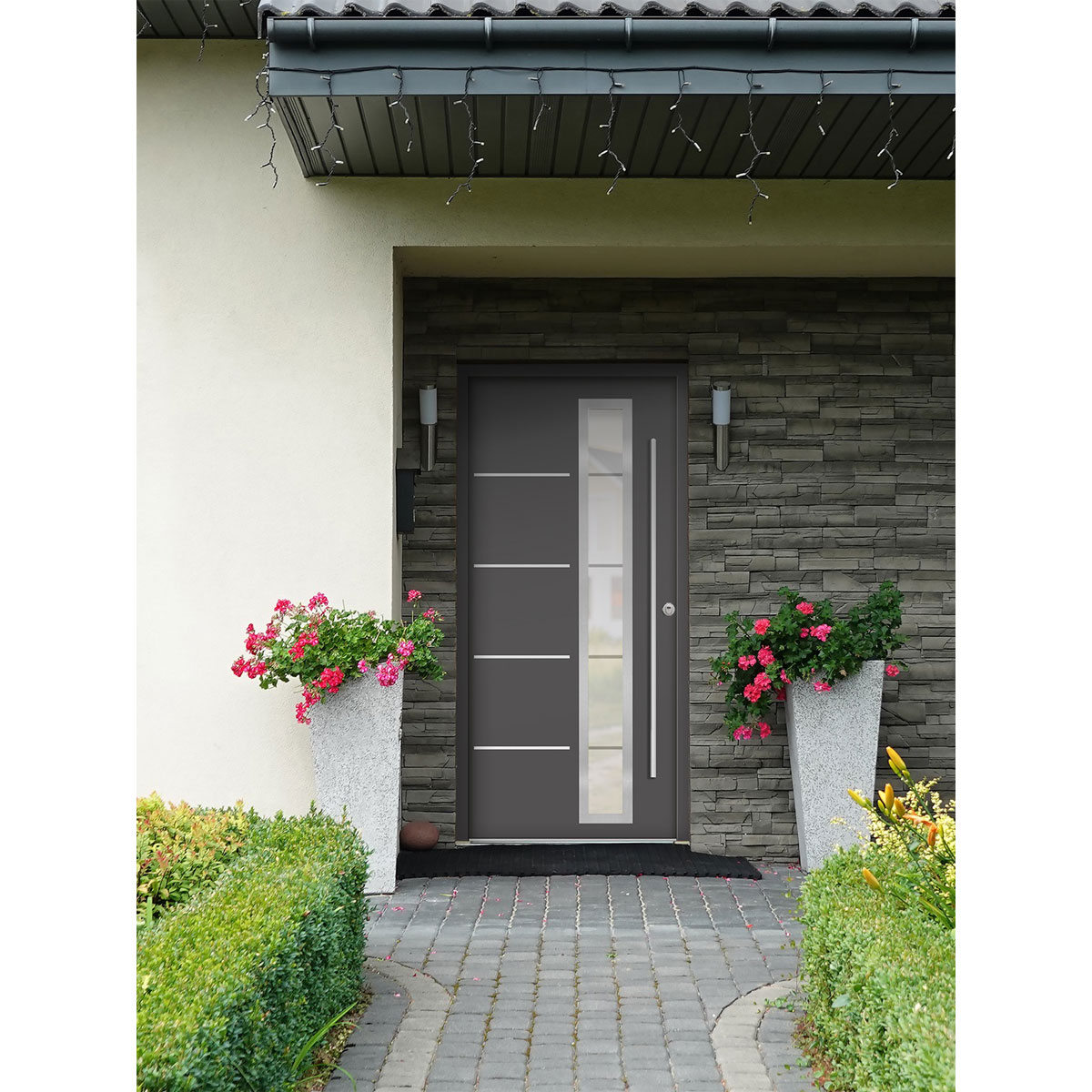 SplenDoor  Premium-Haustür Passivedoor Uppsala RC2 energiesparend einbruchsicher anthrazit 100 x 210 cm rechts Bild 2