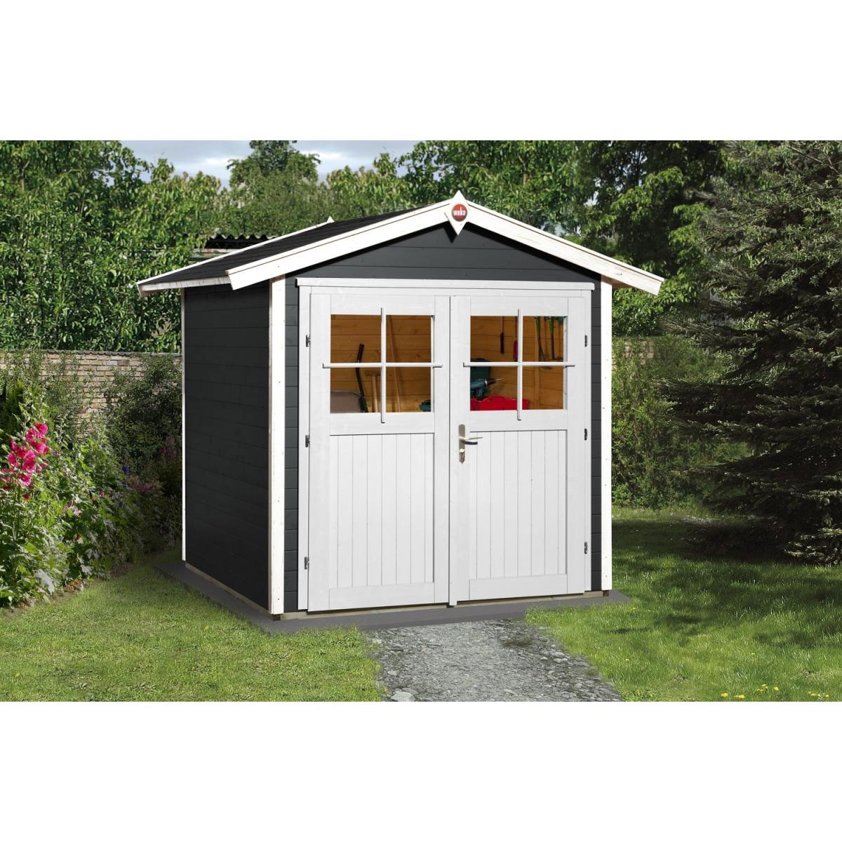 Weka Gartenhaus 224 260 x 229 x 227 cm schwarz Bild 1