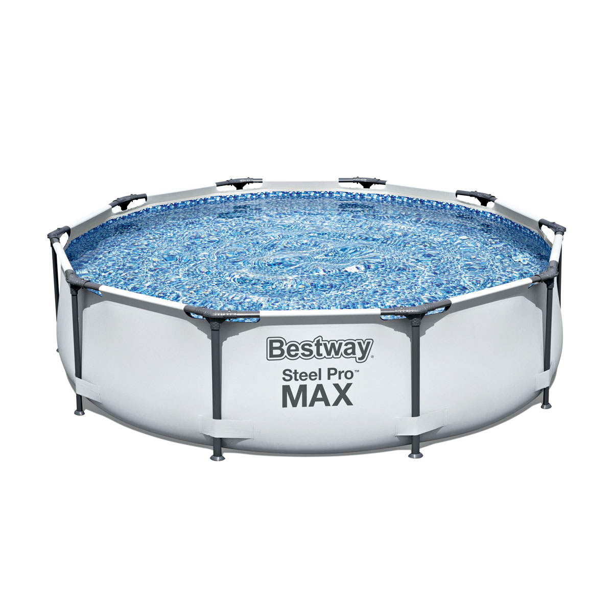 Bestway Frame-Pool-Set Steel Pro MAX mit Filterpumpe Durchmesser 305 x 76 cm lichtgrau Bild 1