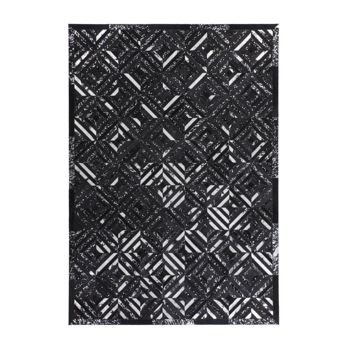 Lederteppich Spark 410 schwarz/silber