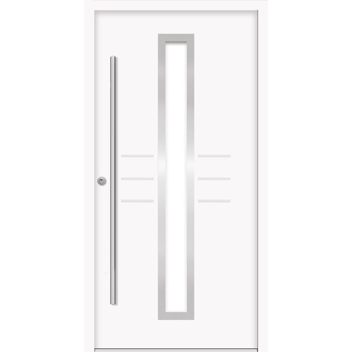 SplenDoor  Premium-Haustür Passivedoor Lund RC2 energiesparend einbruchsicher weiss 100 x 210 cm links