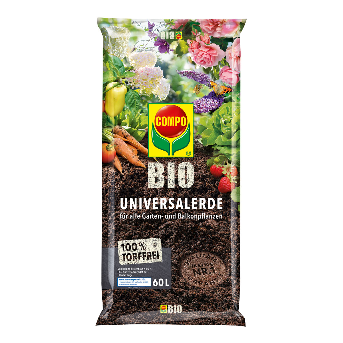 Compo Bio Hochbeet- und Gewächshauserde torffrei 60 L