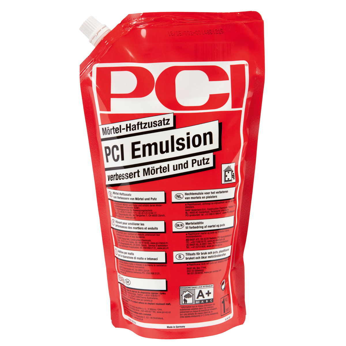 Mörtel-Haftzusatz Emulsion 1 kg Standbodenbeutel Mörtel-Haftzusatz Emulsion 1 kg Standbodenbeutel
