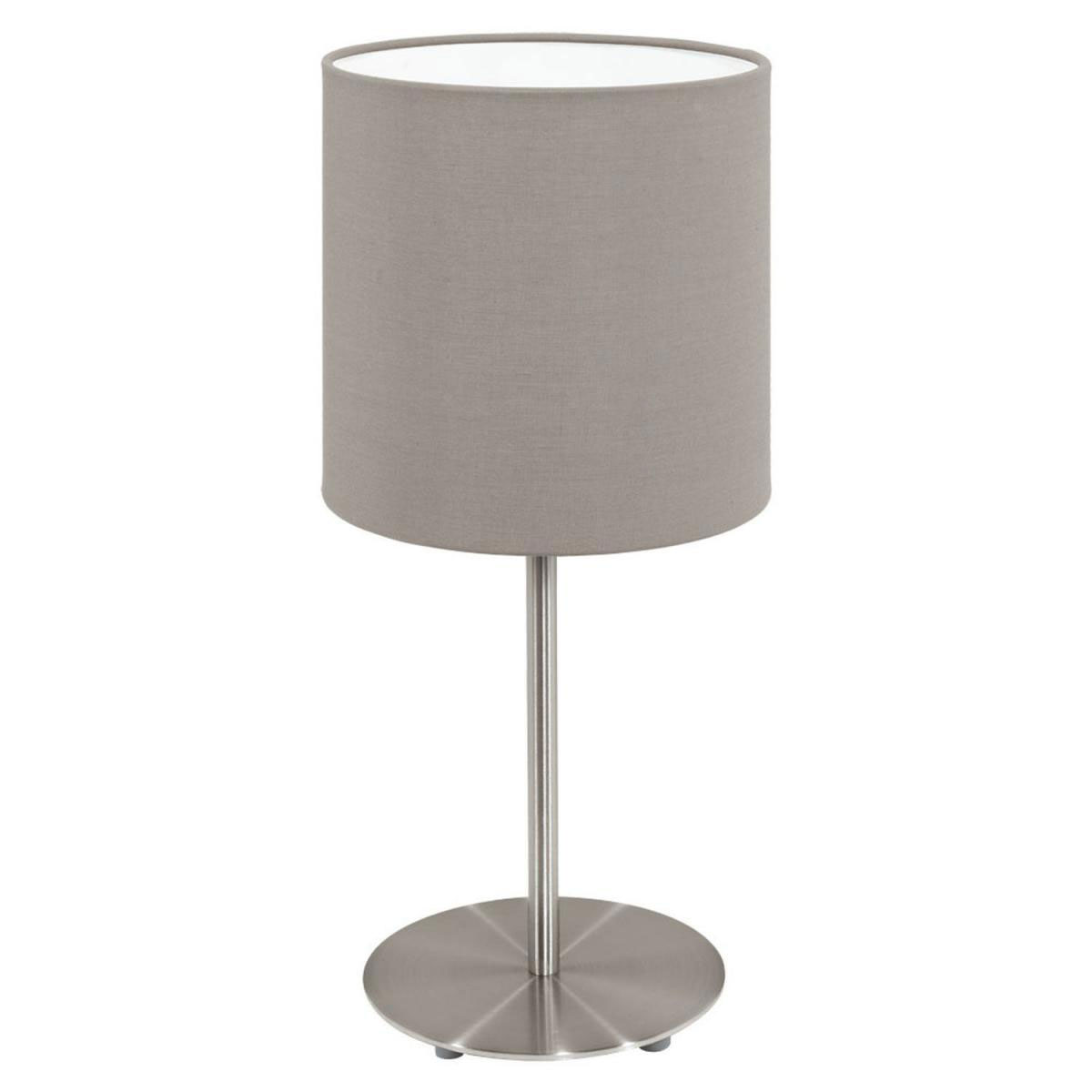 Eglo Tischleuchte Pasteri E14 nickel-matt/taupe Eglo Tischleuchte Pasteri E14 nickel-matt/taupe