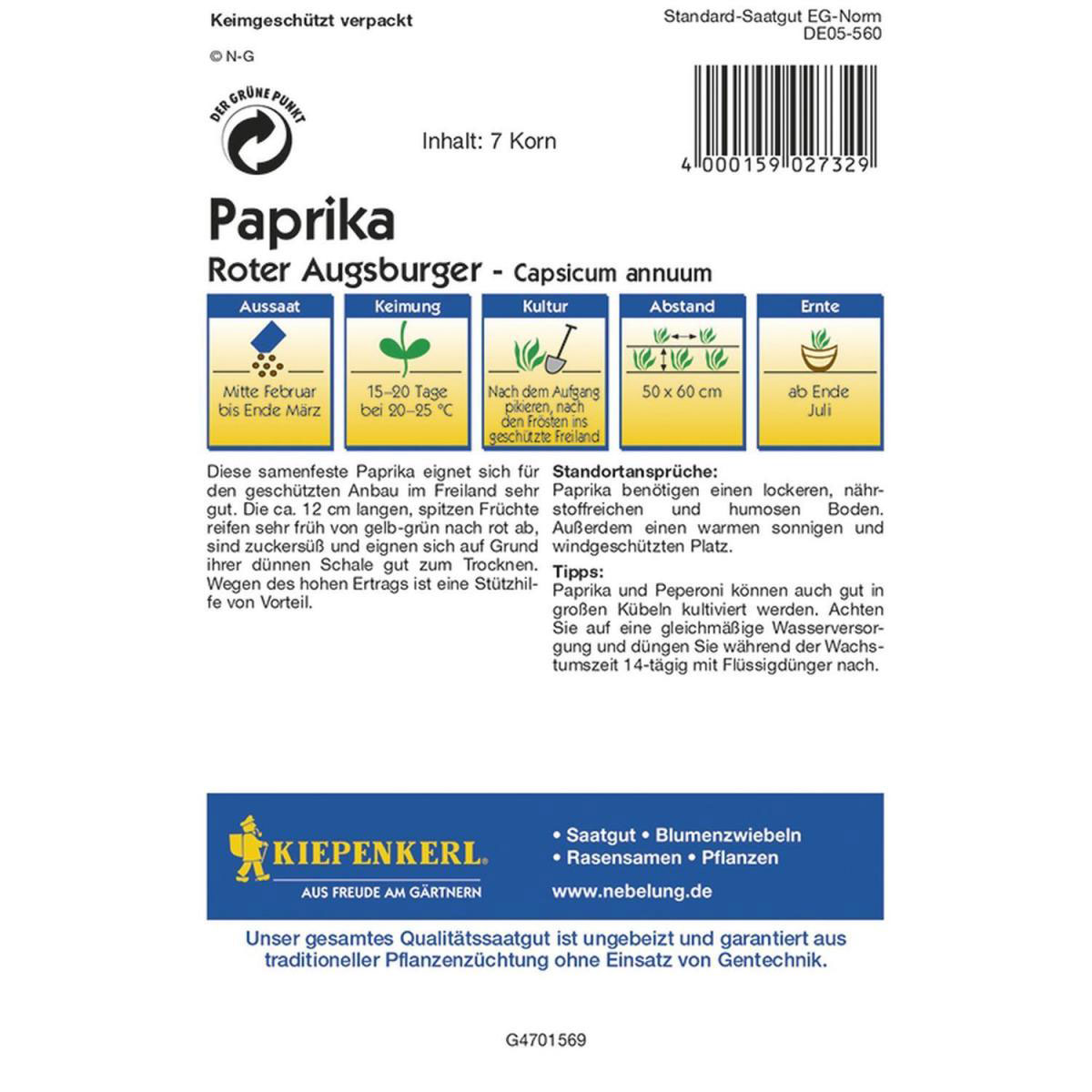 Kiepenkerl Paprika Roter Augsburger Bild 2