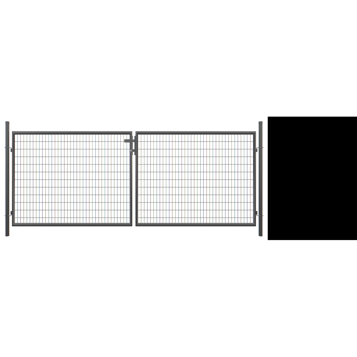 TETZNER & JENTZSCH Doppeltor „STRONG“, Anthrazit, 4000x1000 mm, inklusive Pfosten und Beschlägen