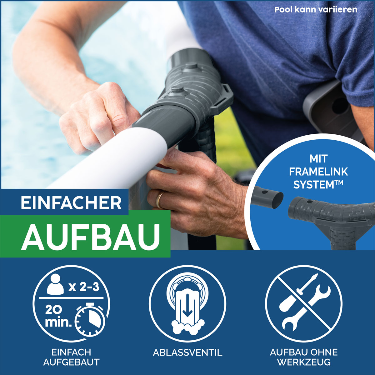 Bestway Frame Pool Komplett-Set mit Filterpumpe und Sicherheitsleit Bild 14